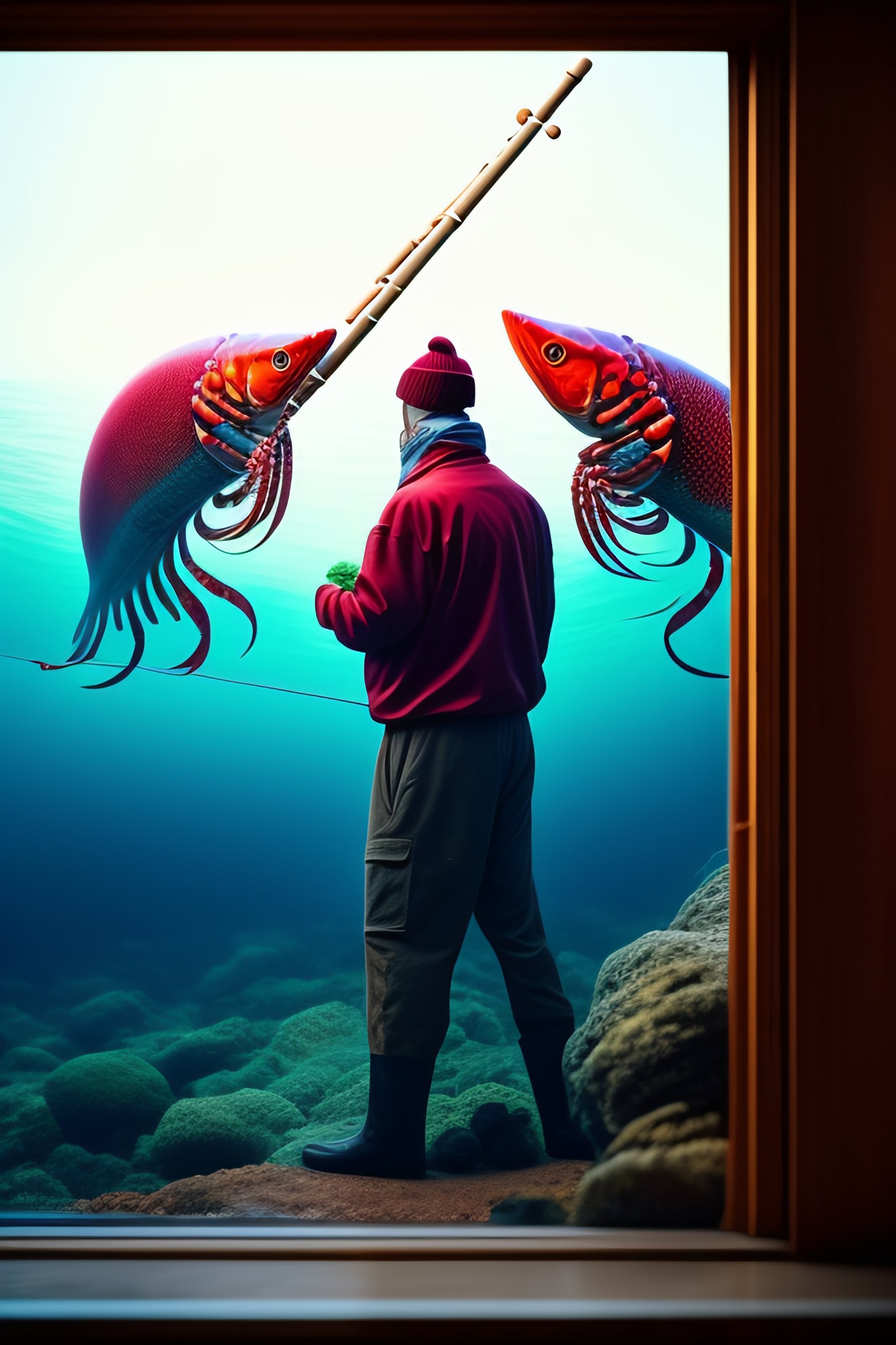 Lexica - A fisherman plays the flute and two lobsters are dancing