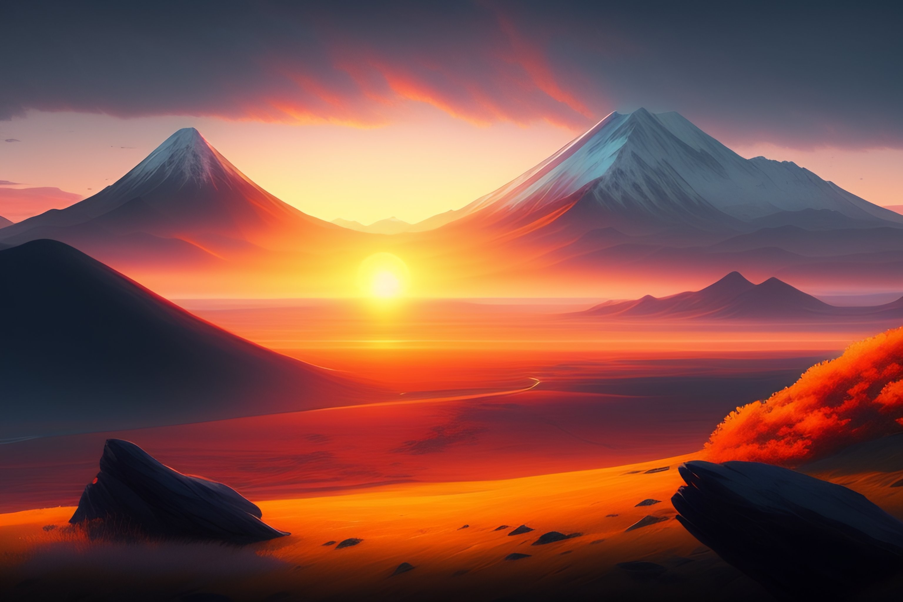 Lexica - Kamchatka landscape, sunset, beautiful, Greg Rutkowski ...