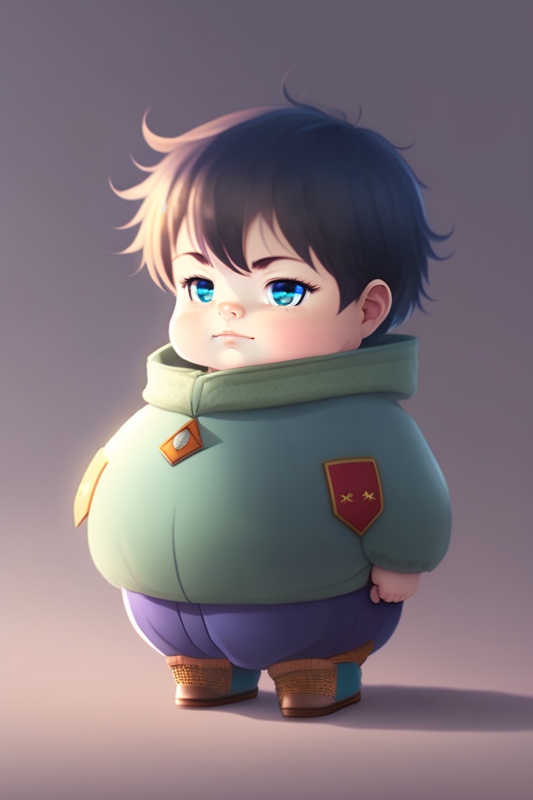 Lexica - A very chubby small boy,anime