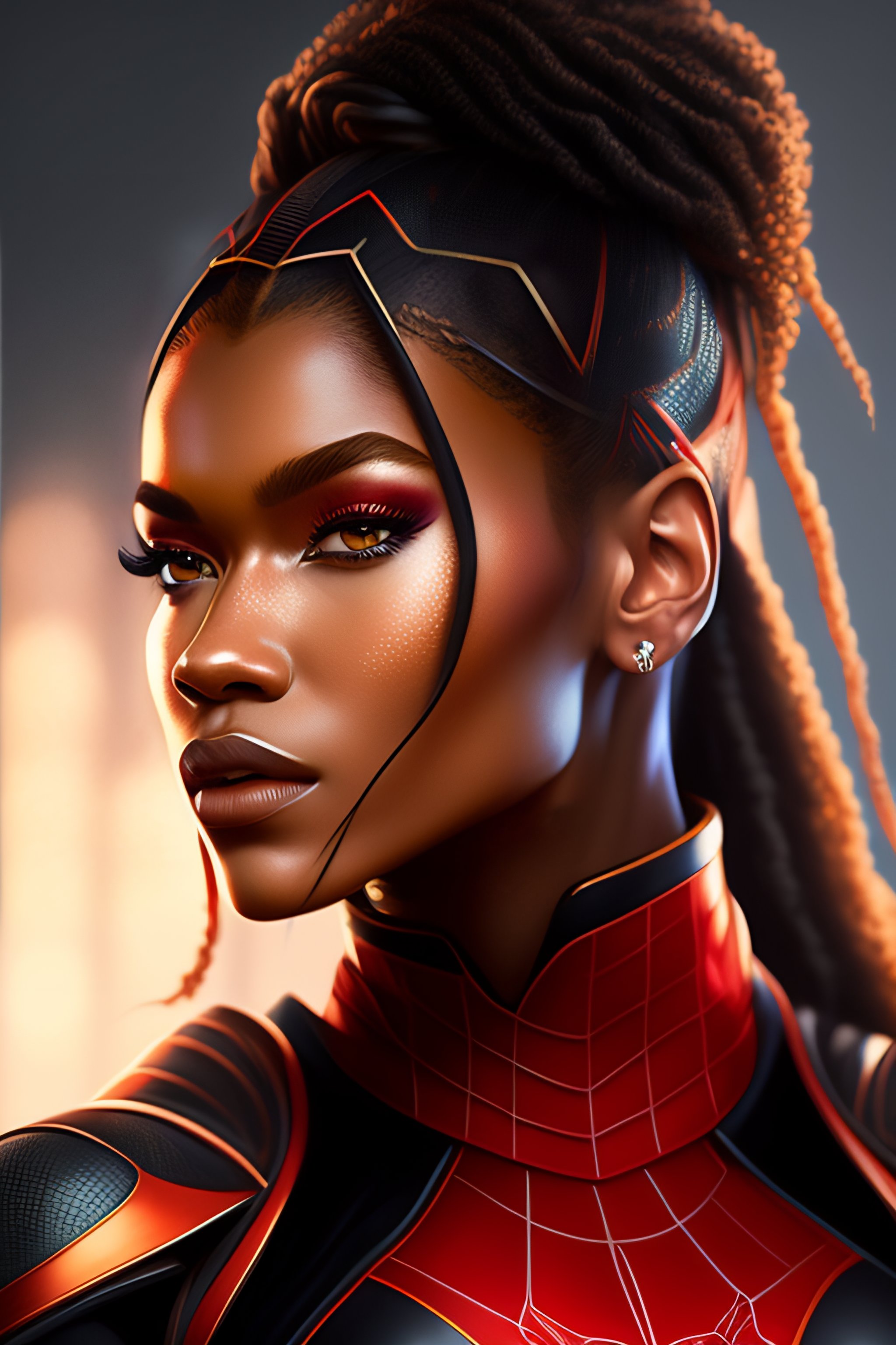 Lexica - Symmetry!! portrait of zendaya coleman as spider girl, in the