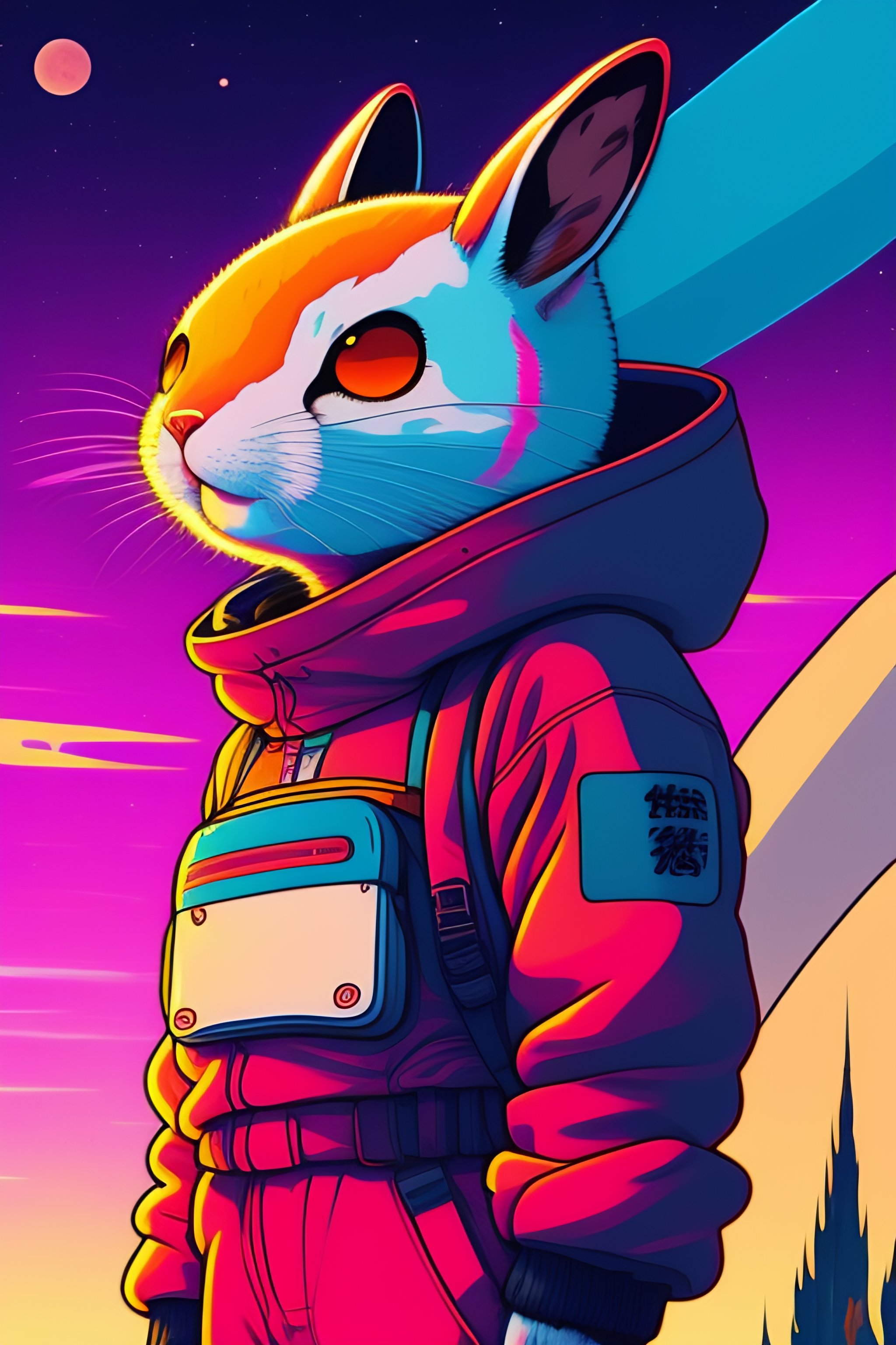 Lexica - Photo of a rabit monster in the space, style of laurie ...