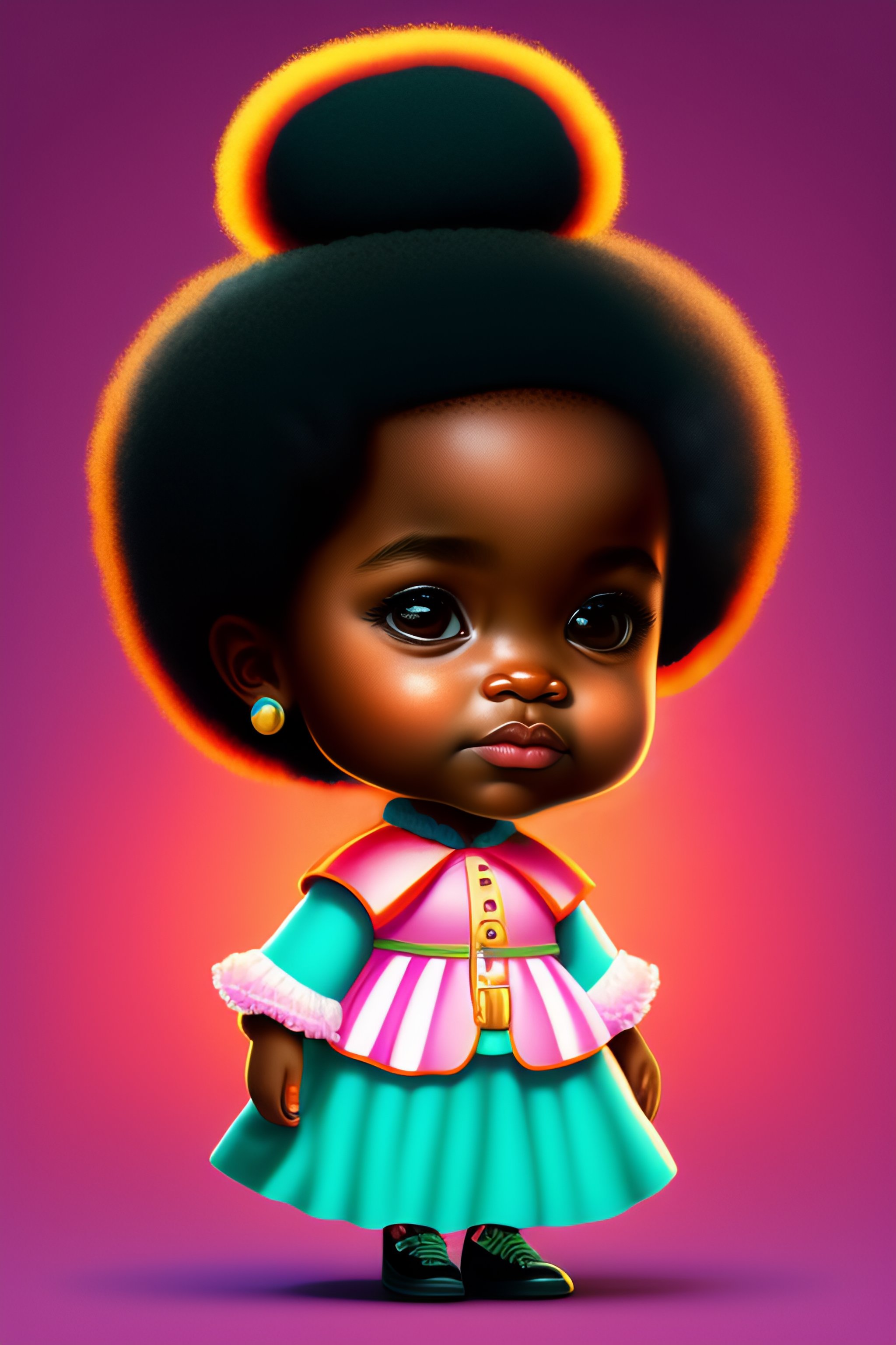 Lexica - Afro puffs, baby, cute African-American history 4k cartooned