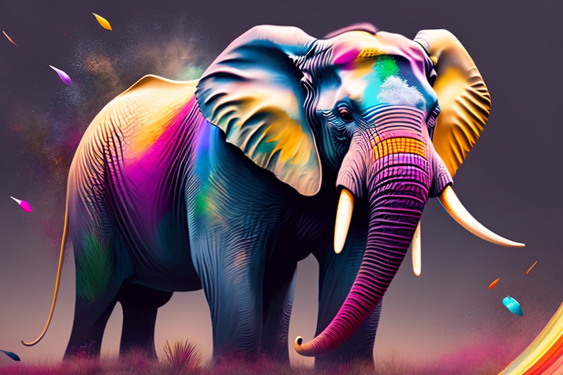 Lexica - Abstract, african elephant, 8k, elephant, colorfull, art ...