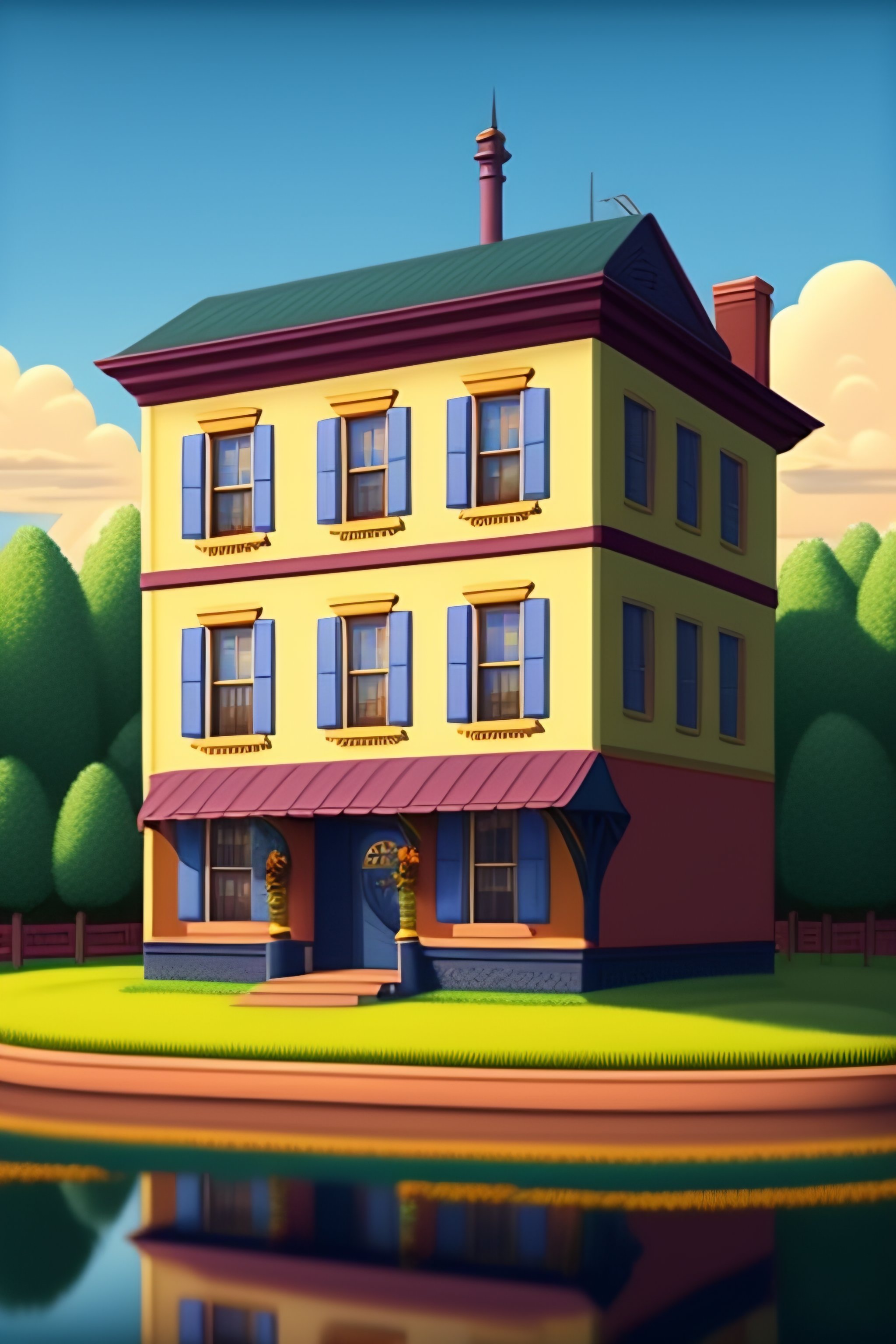 Lexica - Portrait of the Springfield with the Simpsons
