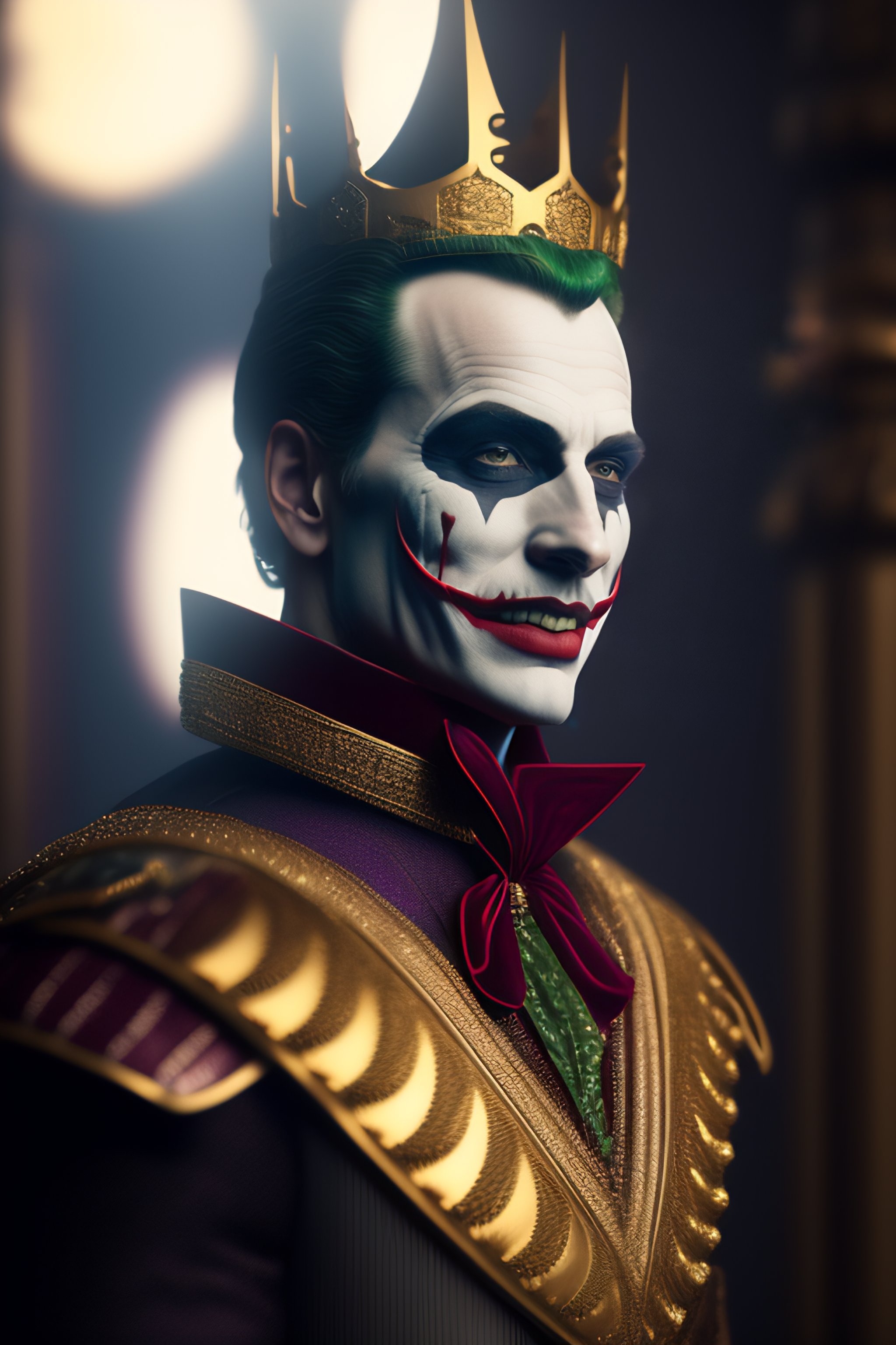 Lexica - A king joker, realistic , large shot::75 panoramic ::75