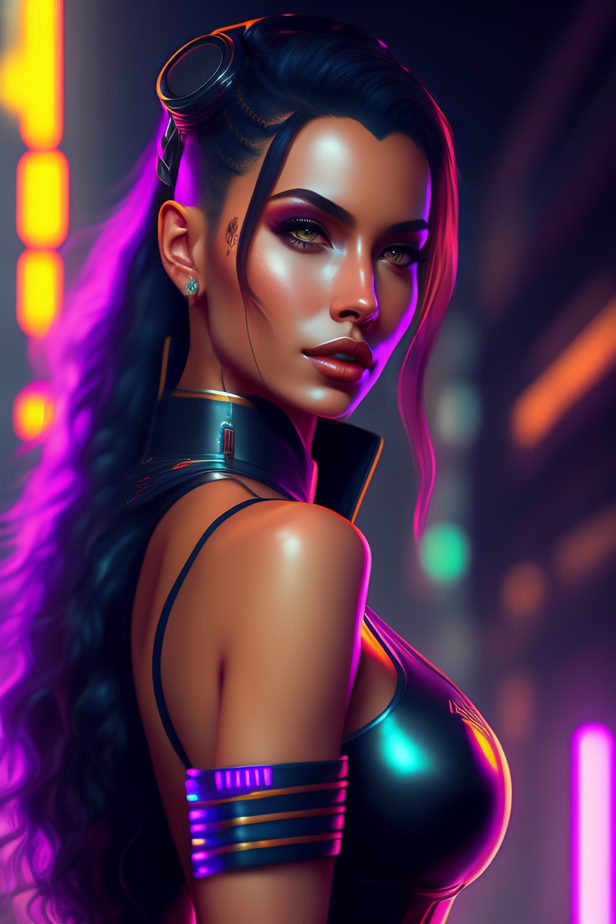 Lexica Beautiful Full Body Character Concept Art Cyberpunk 2077 Girl Digital Art Wlop 5111