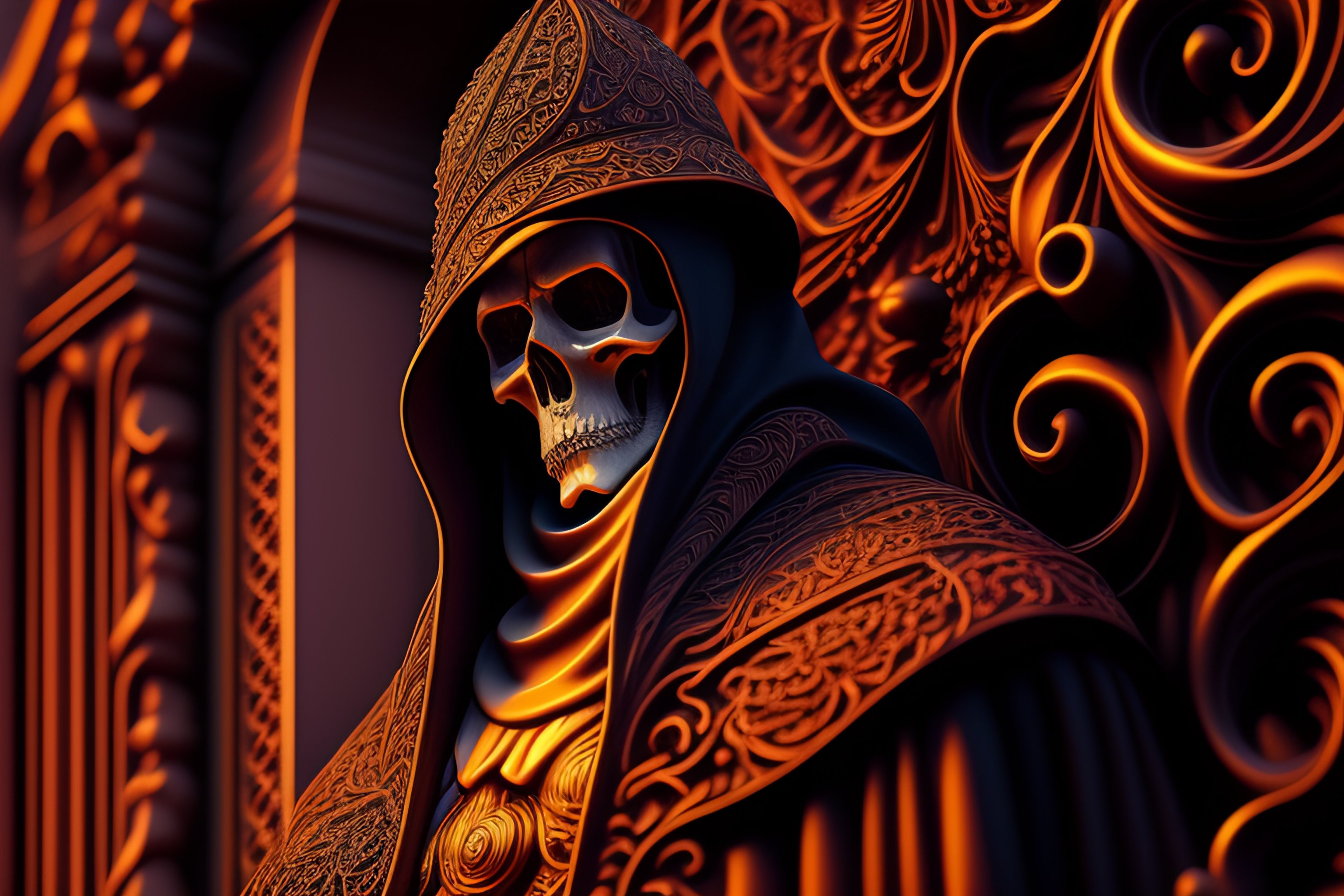 Lexica - Grim reaper, intricate baroque style, by richard corben and ...