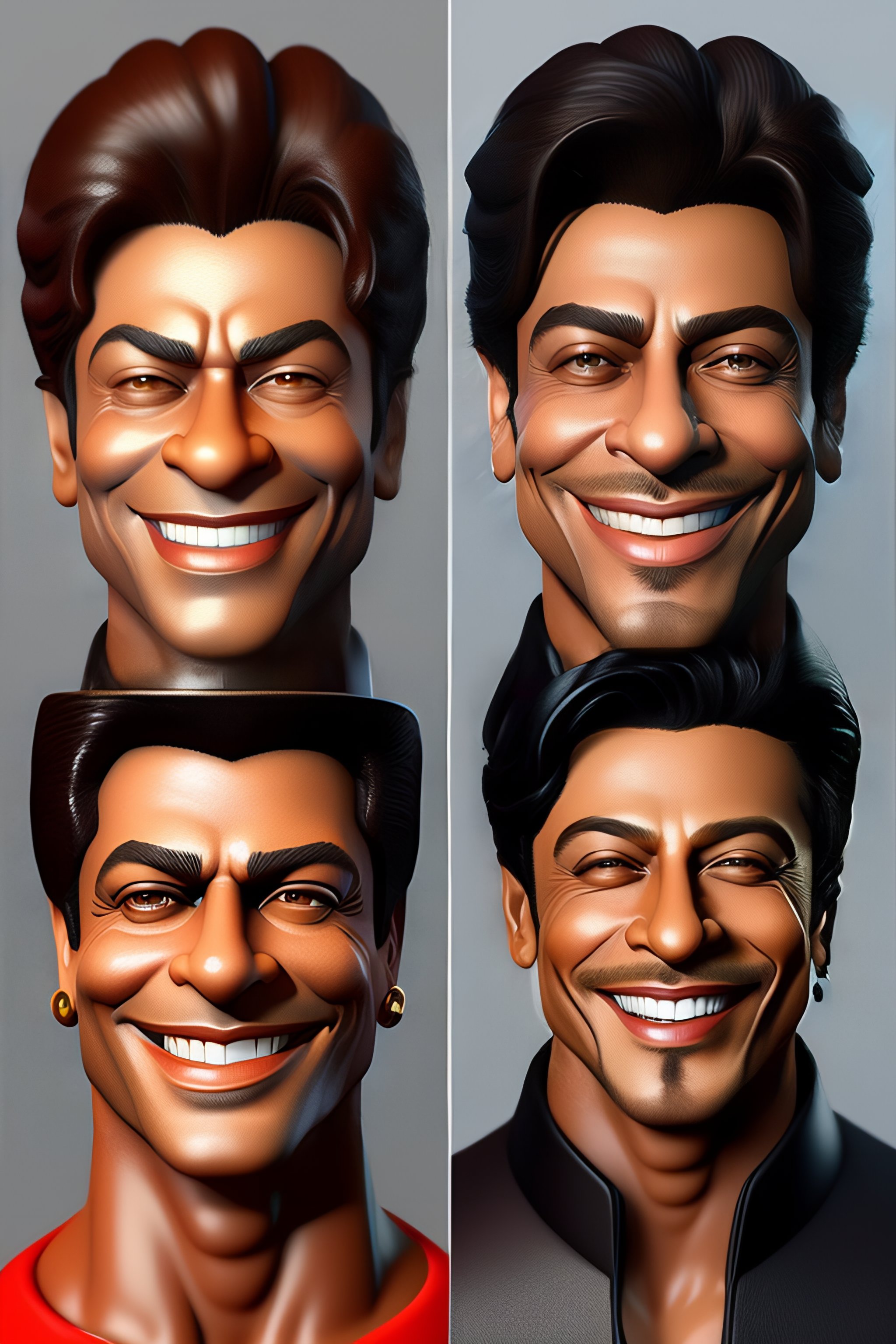 Lexica Caricature 3d Render Of Shah Rukh Khan Smiling Extremely