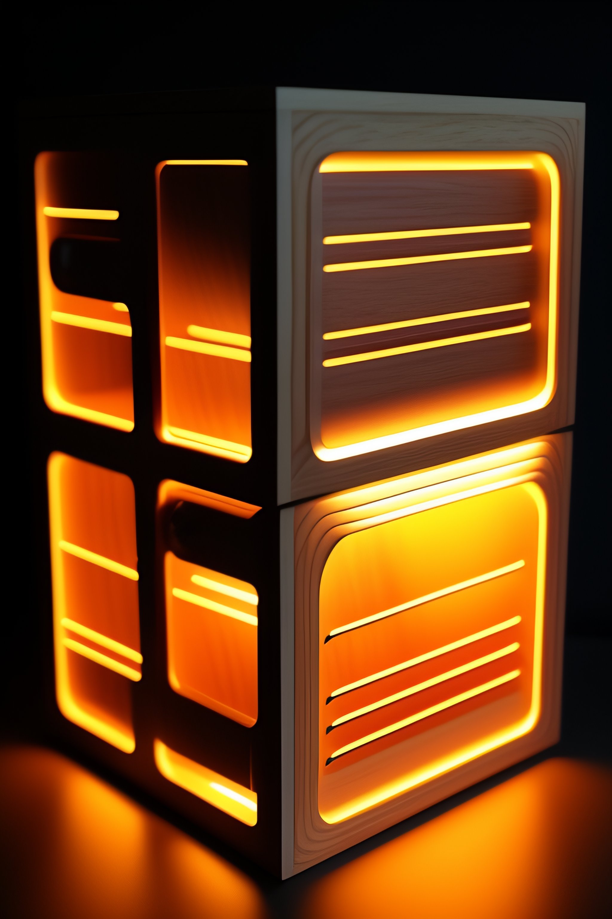 Lexica - Lasercut wood case box led MDF