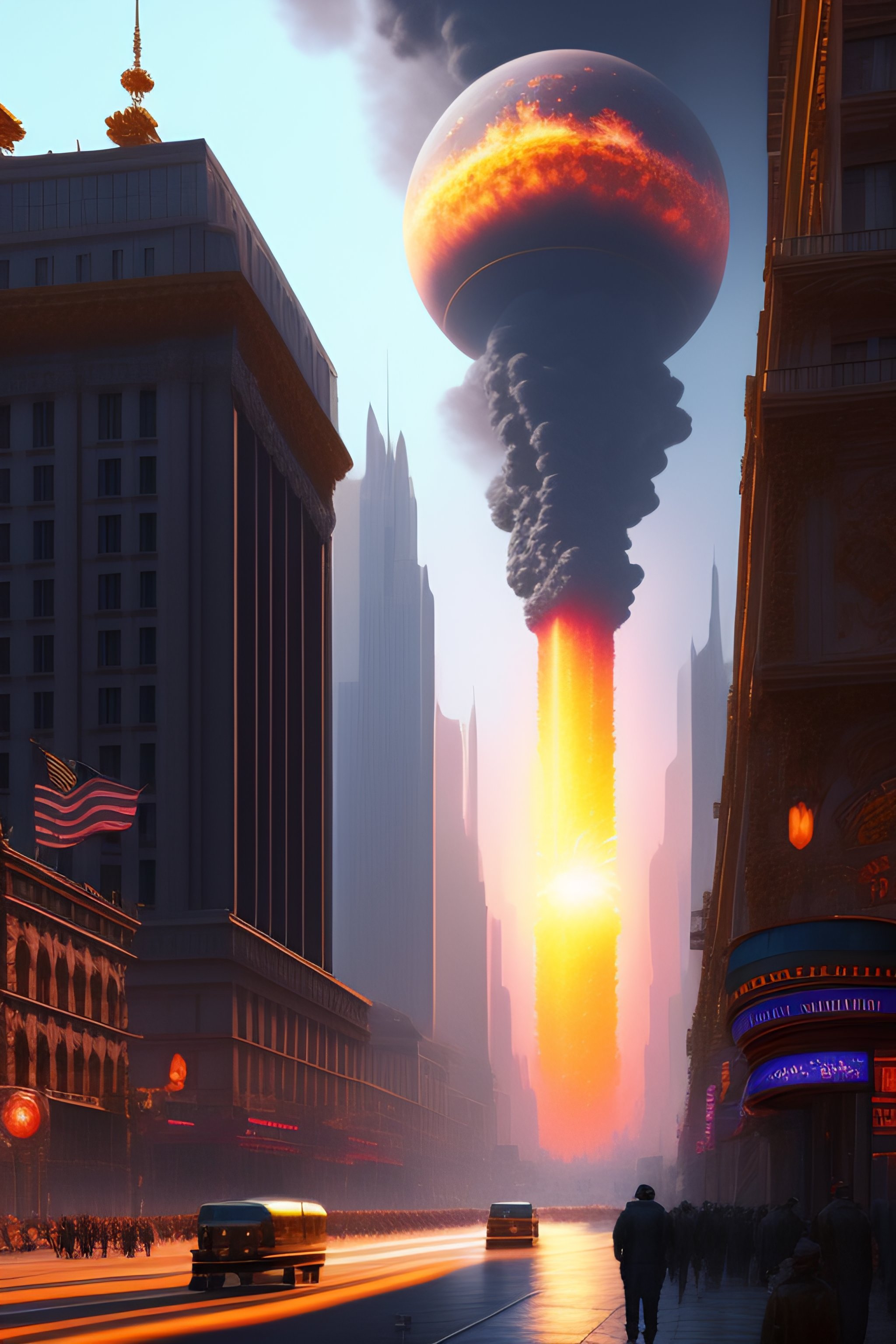 Lexica - Singular nuclear blast in the center of a city, extreme ...