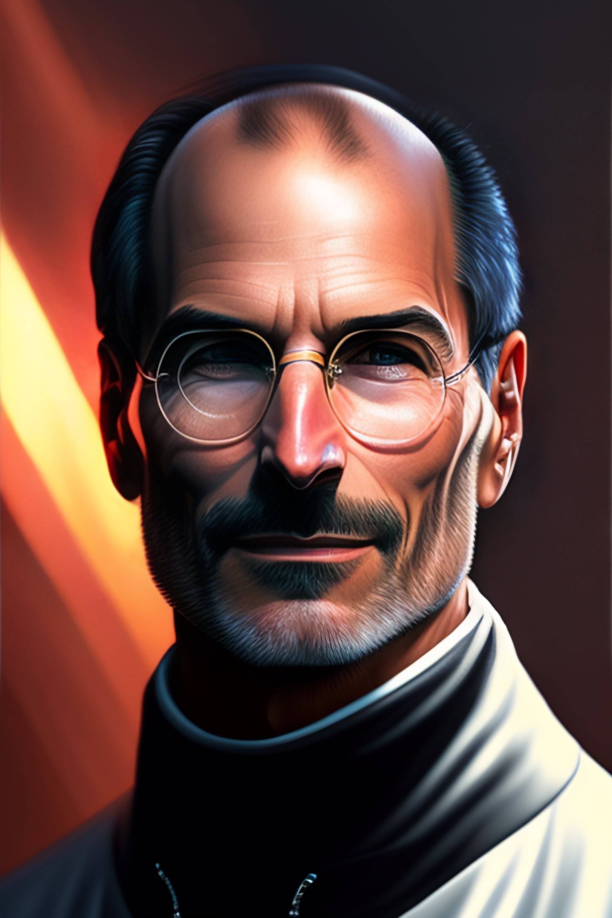 Lexica Steve jobs as realistic portrait, symmetrical, highly detailed