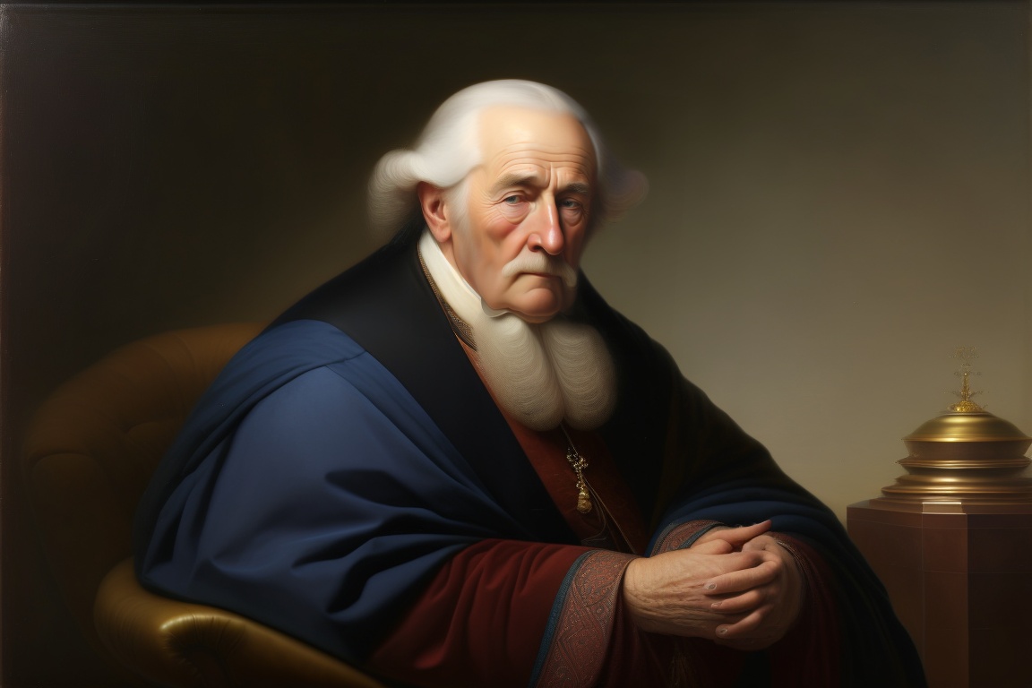 Lexica - A wise elderly philosopher, depicted against a plain black ...