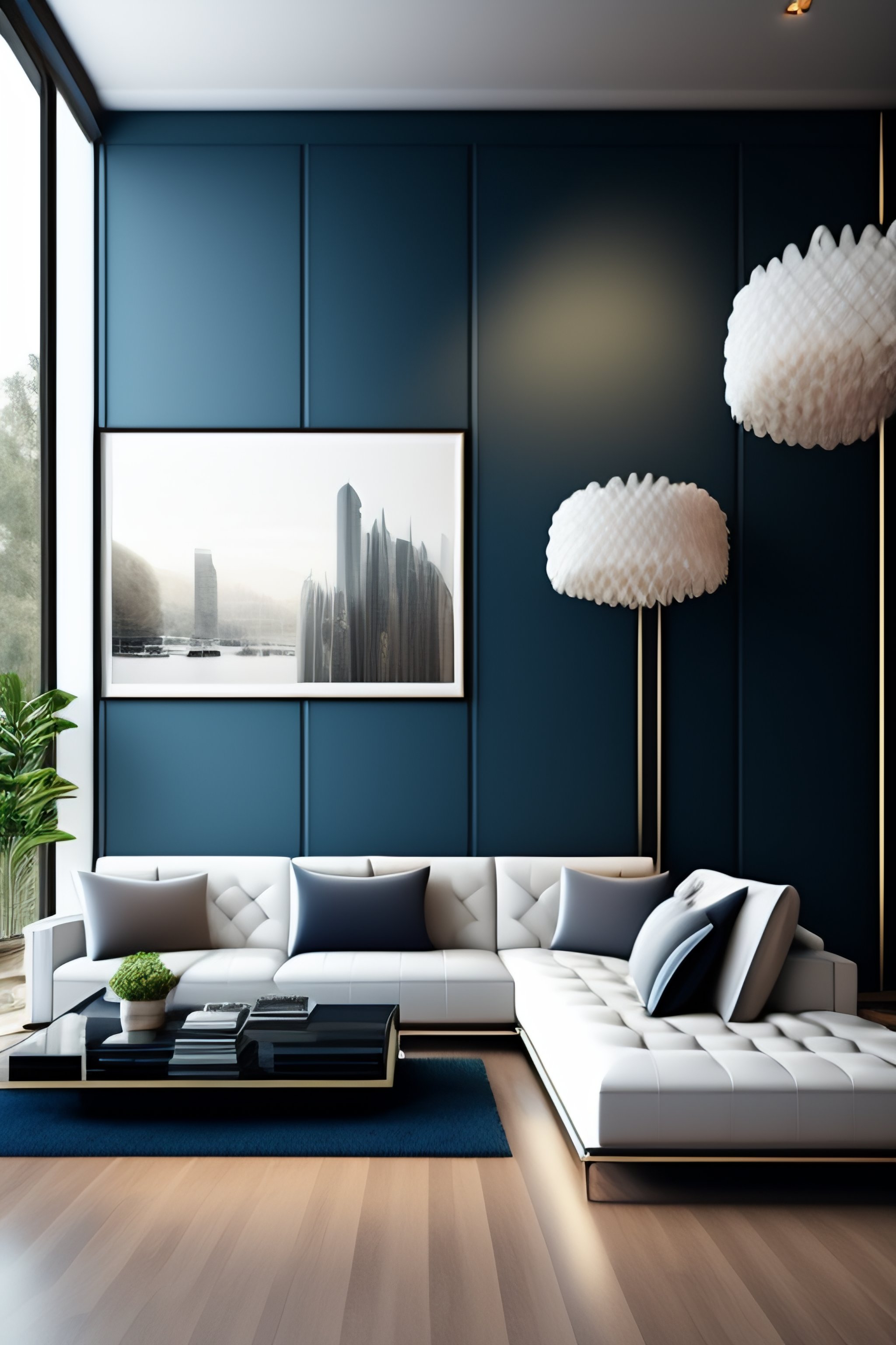 Lexica - A photorealistic image of a modern living room with incredible ...