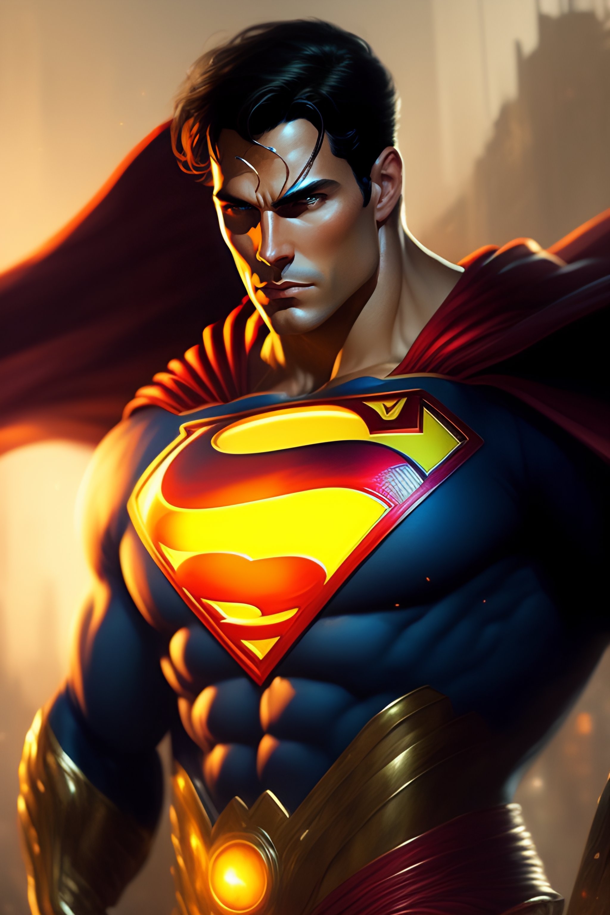 Lexica - The image shows Superman standing in the center of the frame ...