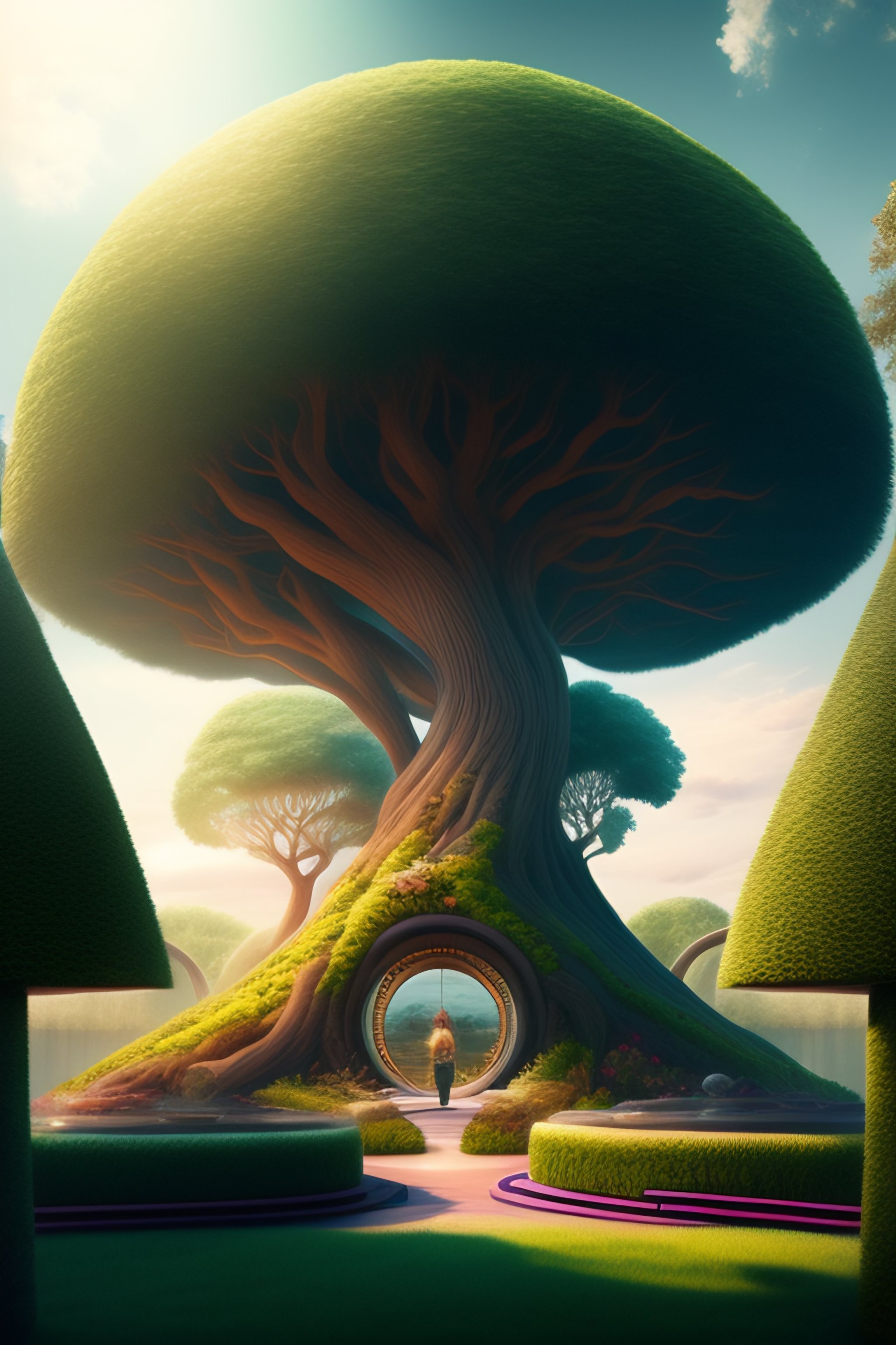 Lexica - Future world with tree and frish
