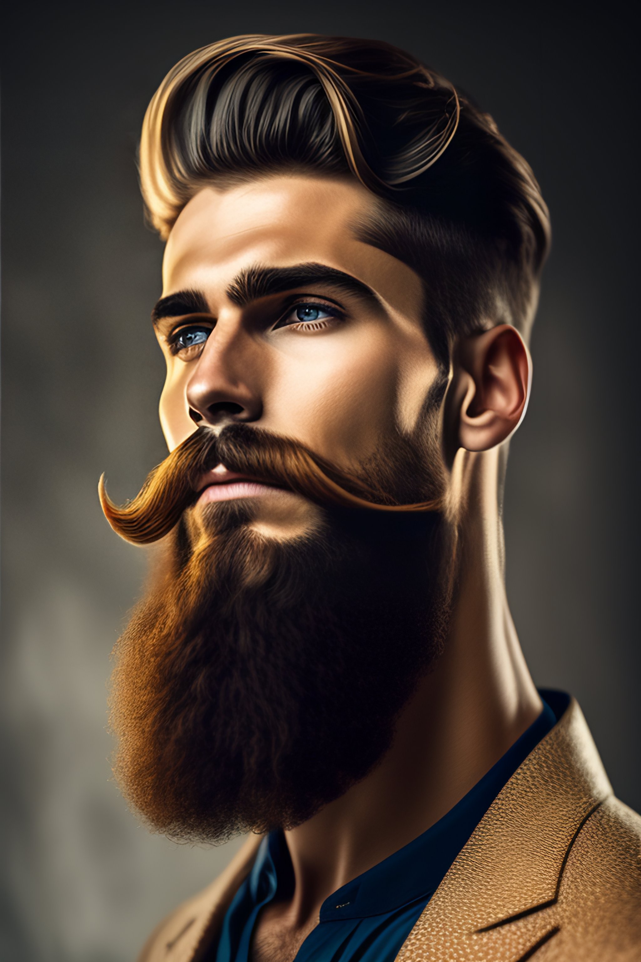 Lexica - Portrait of handsome young man with an explosion of a long ...