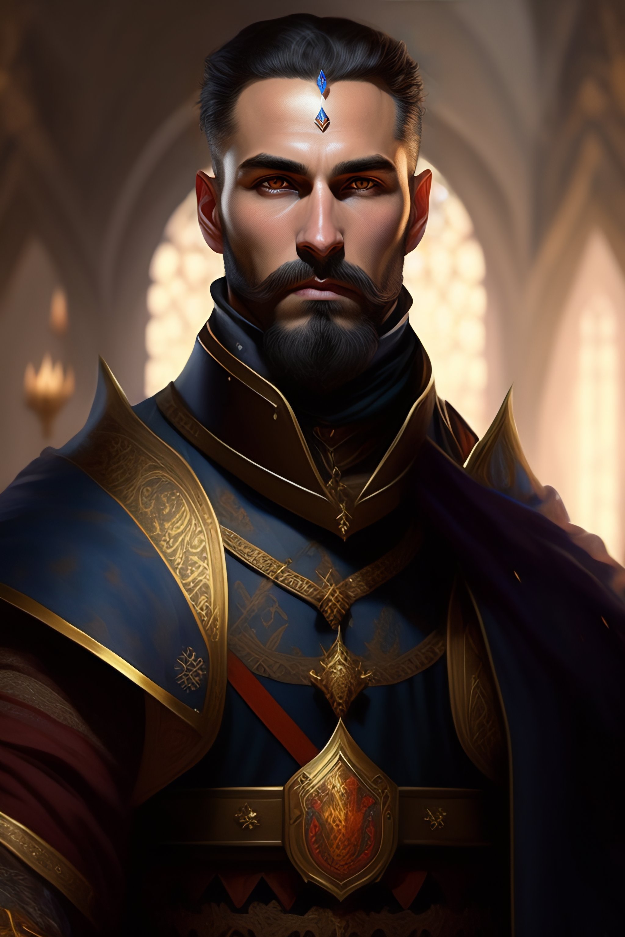 Lexica - Medieval fantasy portrait of a man sharp features, grim, cold ...