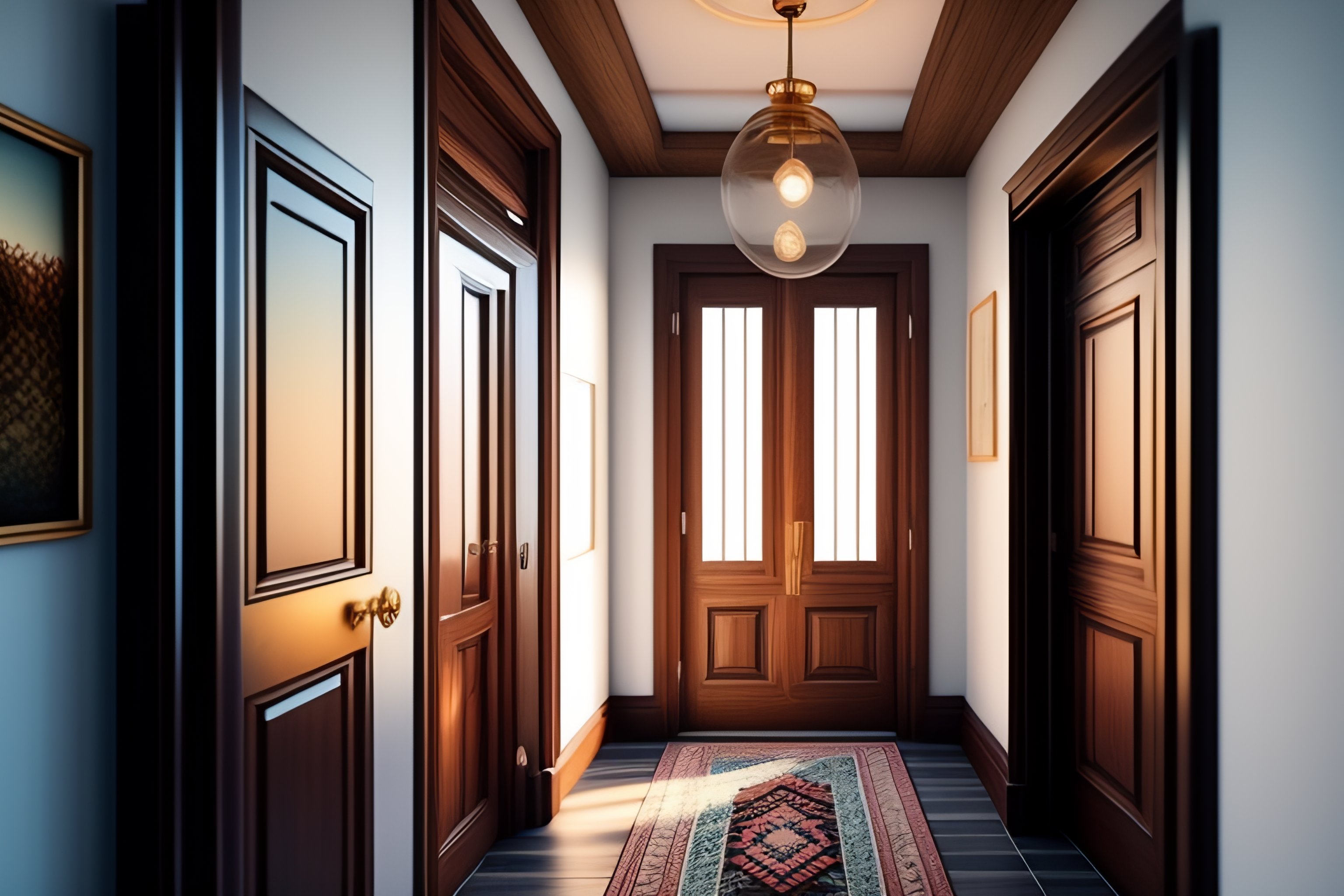 Lexica Open door leading to a hallway that shows 20 doors