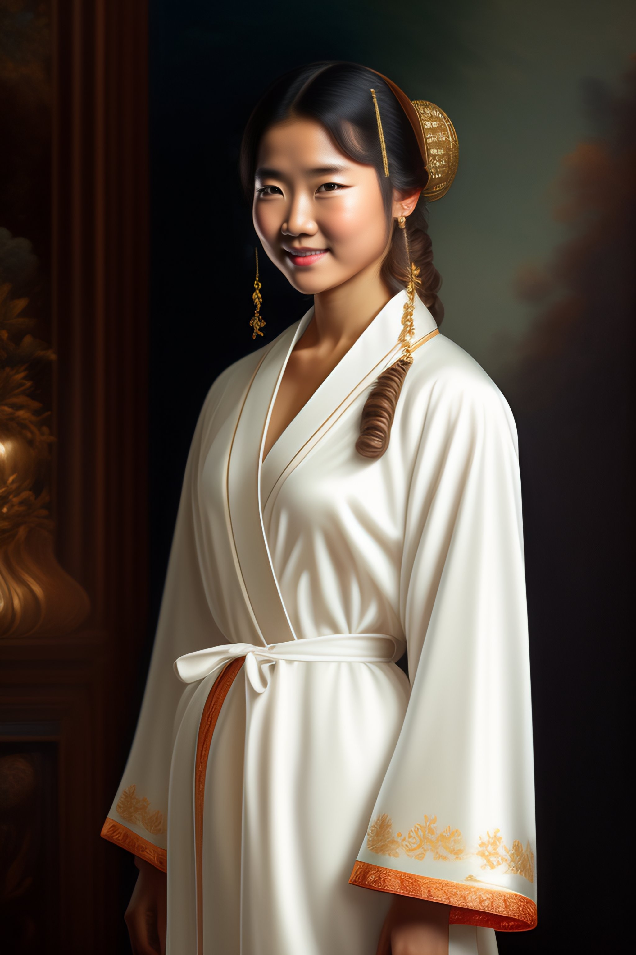Lexica - A creative young lady in a robe