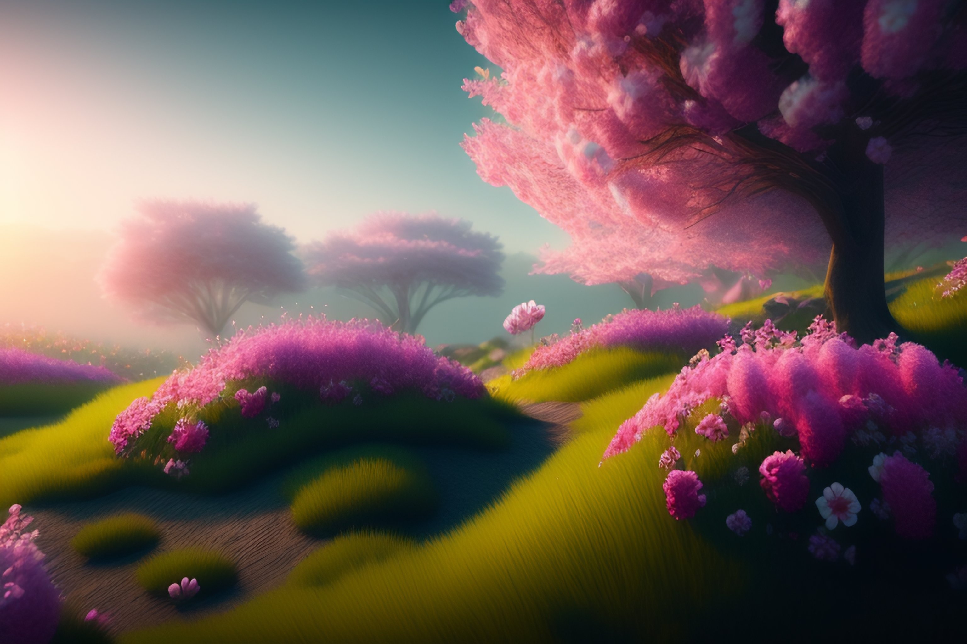 Lexica - A beautiful photo realistic spring blossom landscape ,photo ...