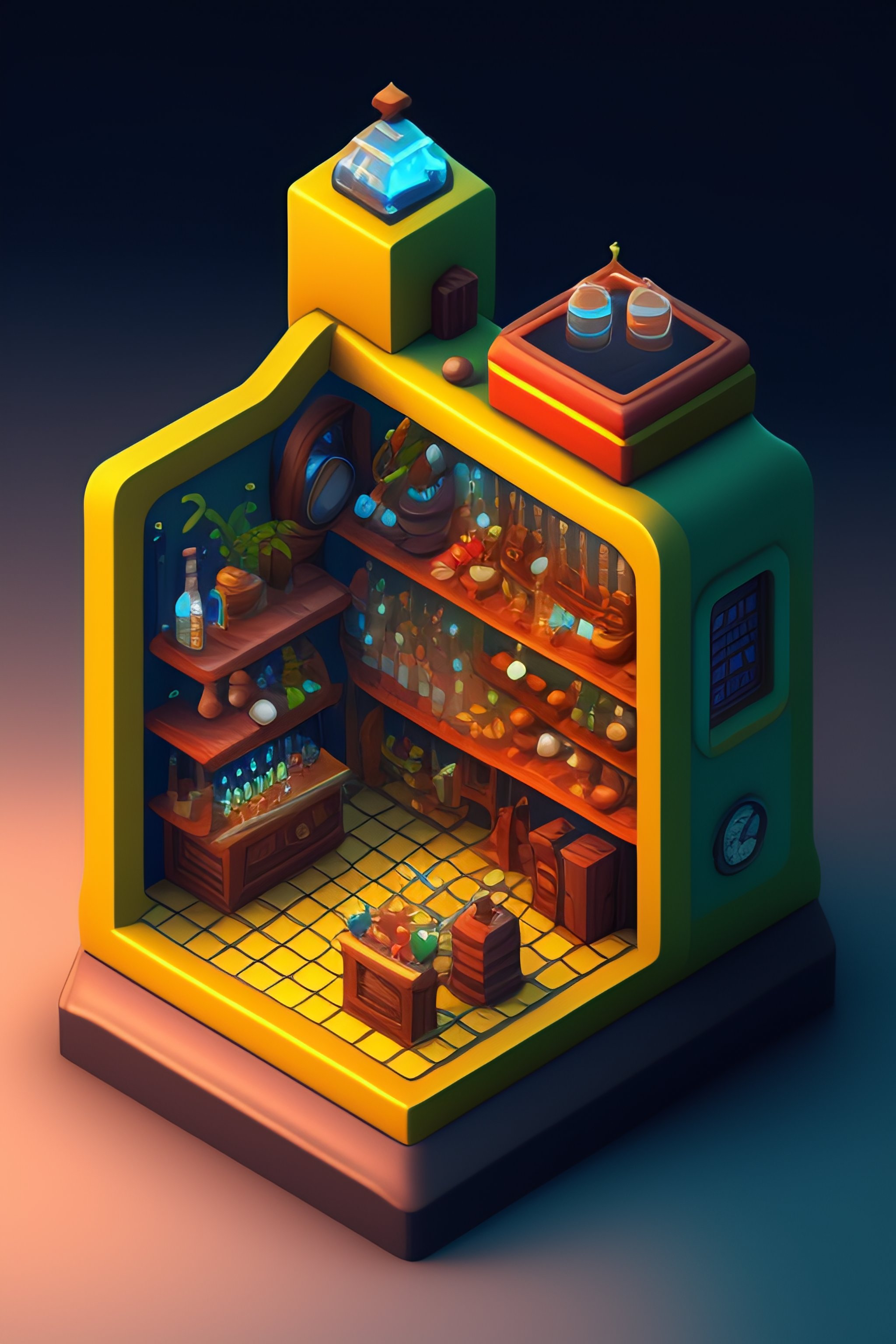 Lexica Isometric Mad Laboratory Concept Art By Senior Environment Artist Featured On 9830