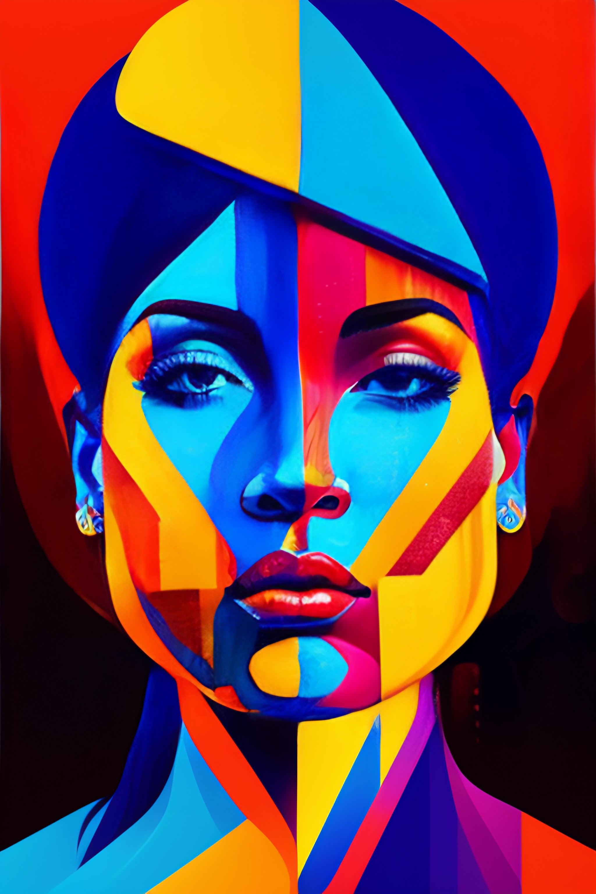 Lexica - Portrait of a warrior, splash colours, complementary colours ...