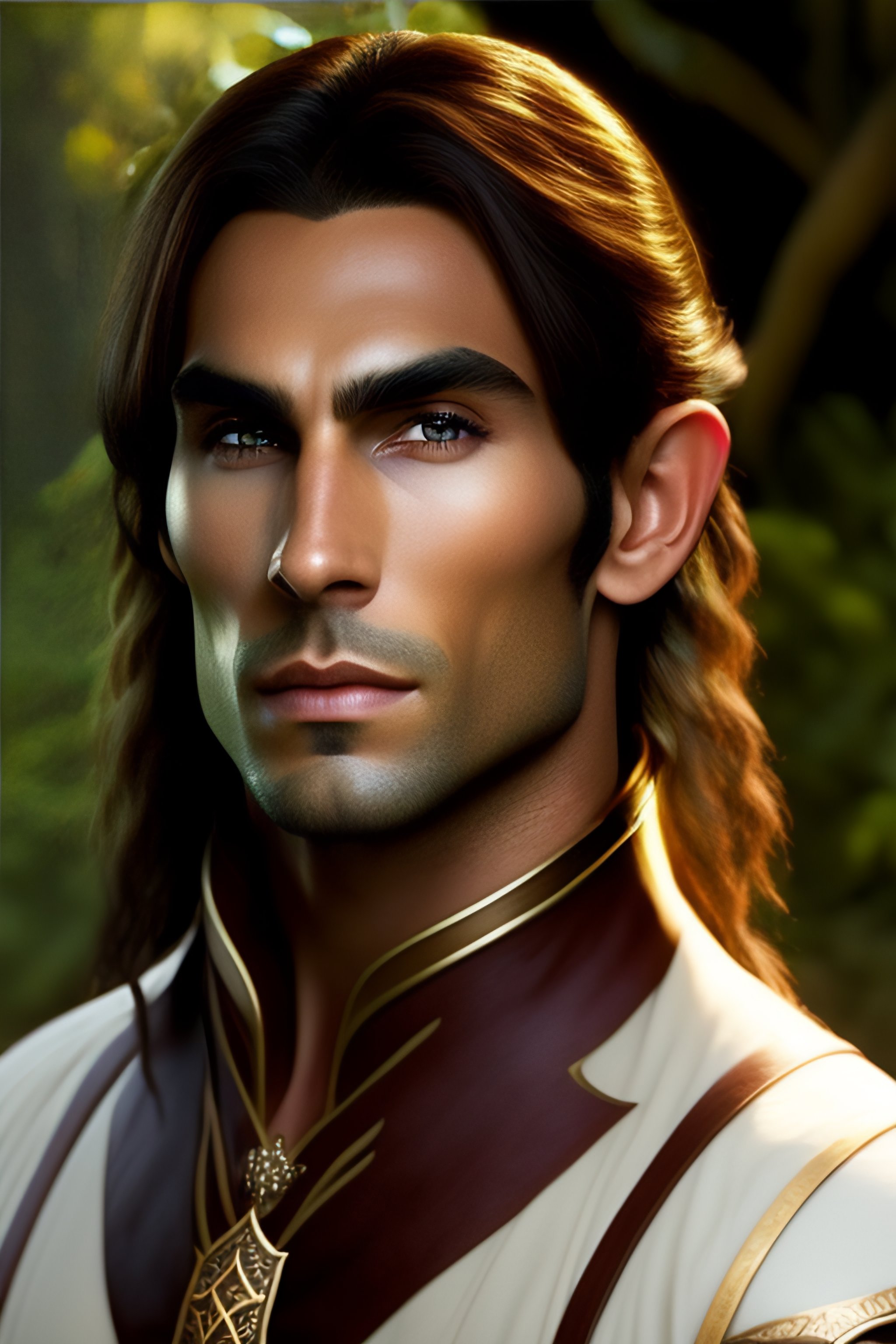 Lexica - Male half-elf, 30 years, tanned complexion, round face ...