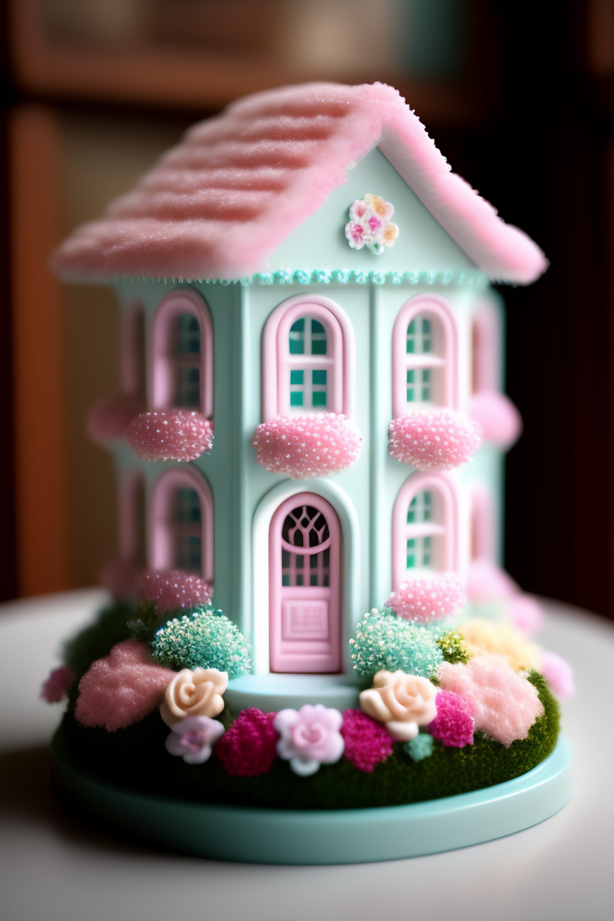 Lexica Fuzzy blurred pastel flowers dollhouse