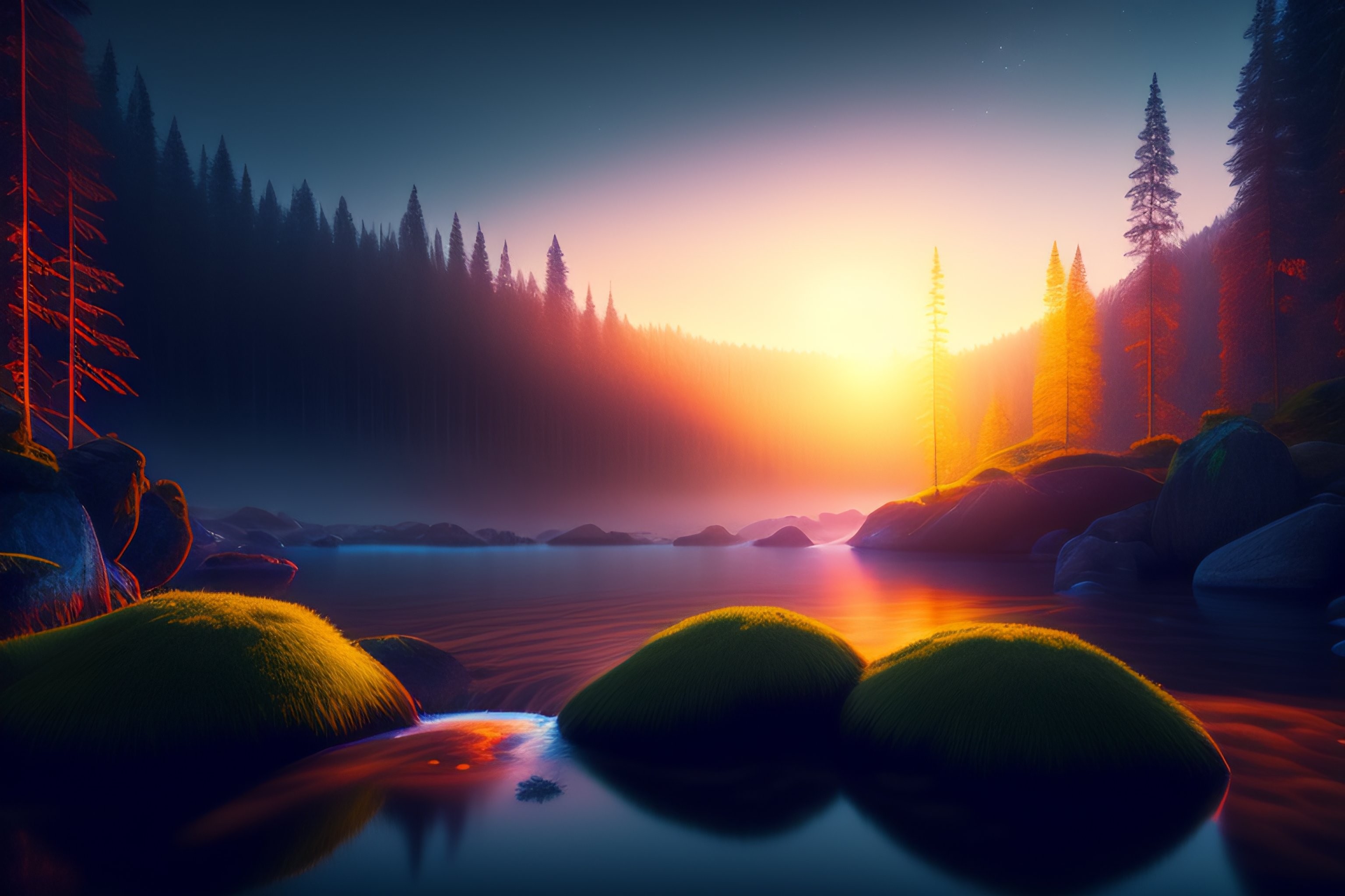 lexica-dreamlike-water-air-life-forest-glowing-lights