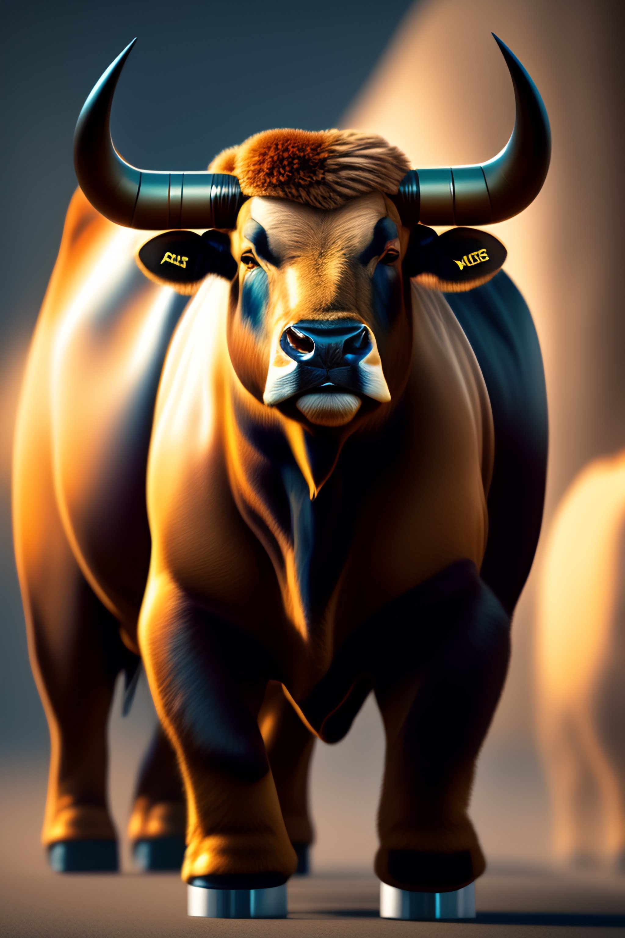 Lexica - Anthro furry humanoid bull, crypto style, Bitcoin logo, write ...