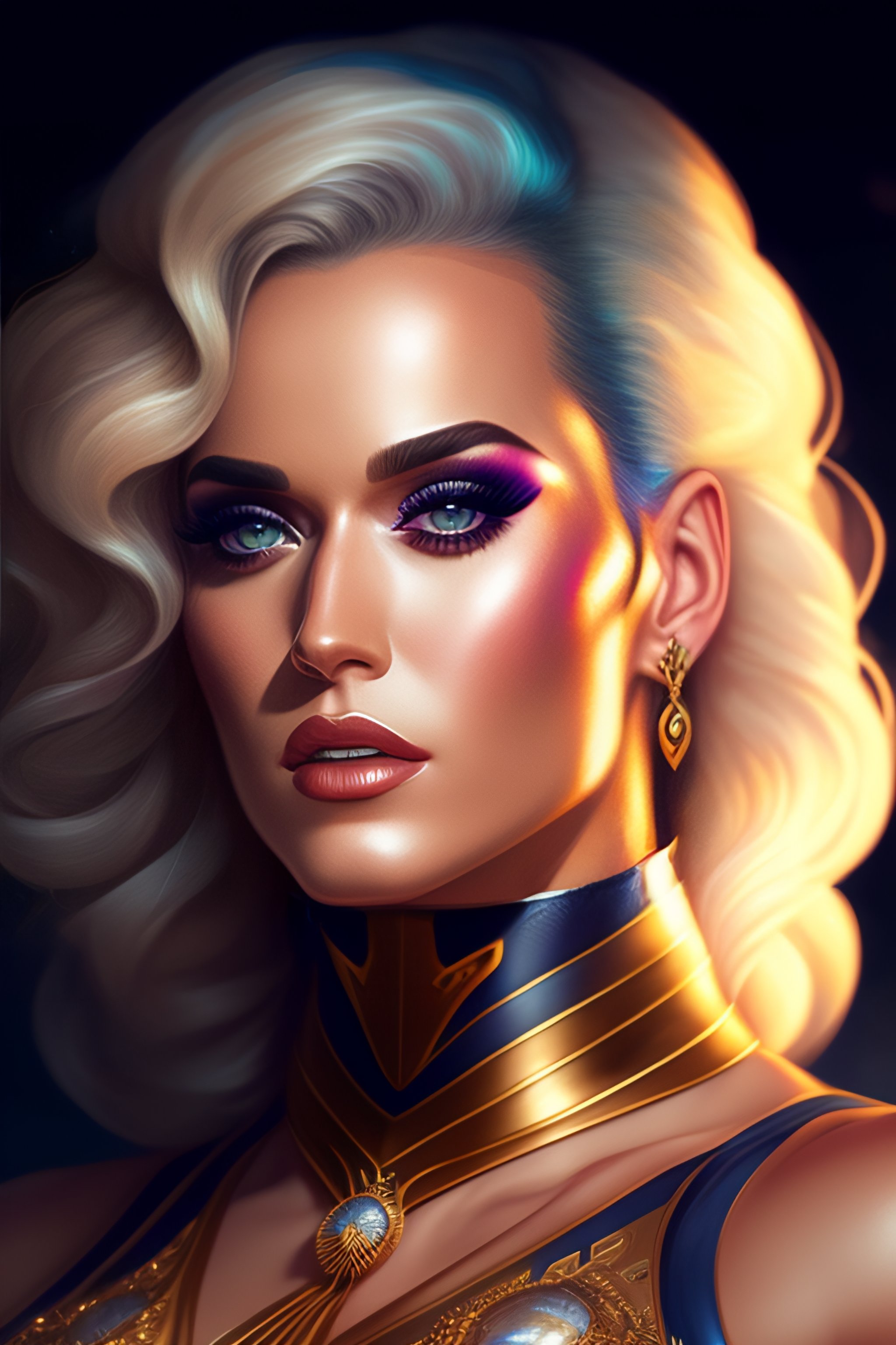 Lexica - Katy Perry as a muscular cyborg, intricate, elegant, highly ...