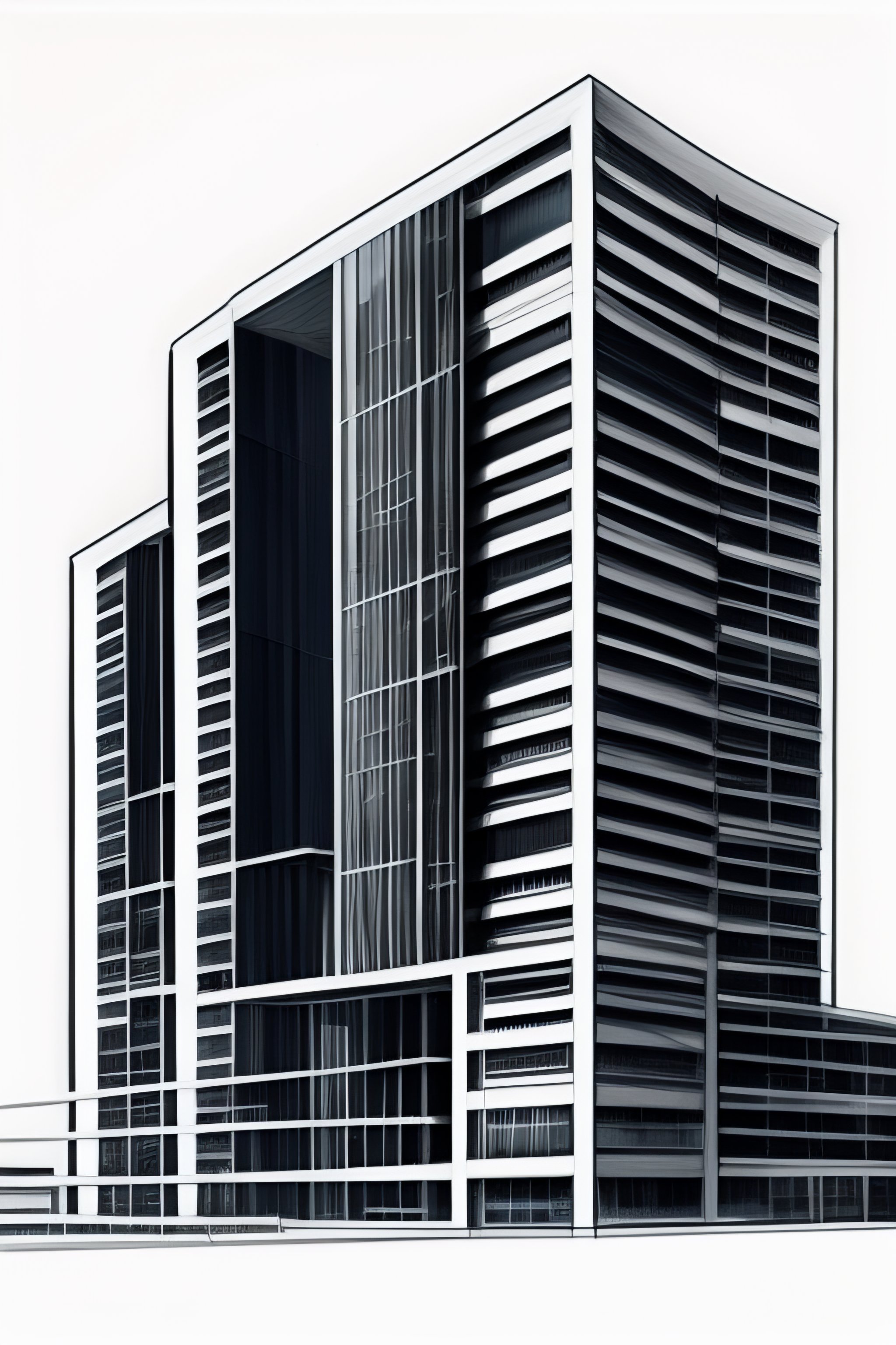Lexica - Sketch drawing of a zipper zipping 2 buildings focusing on the ...