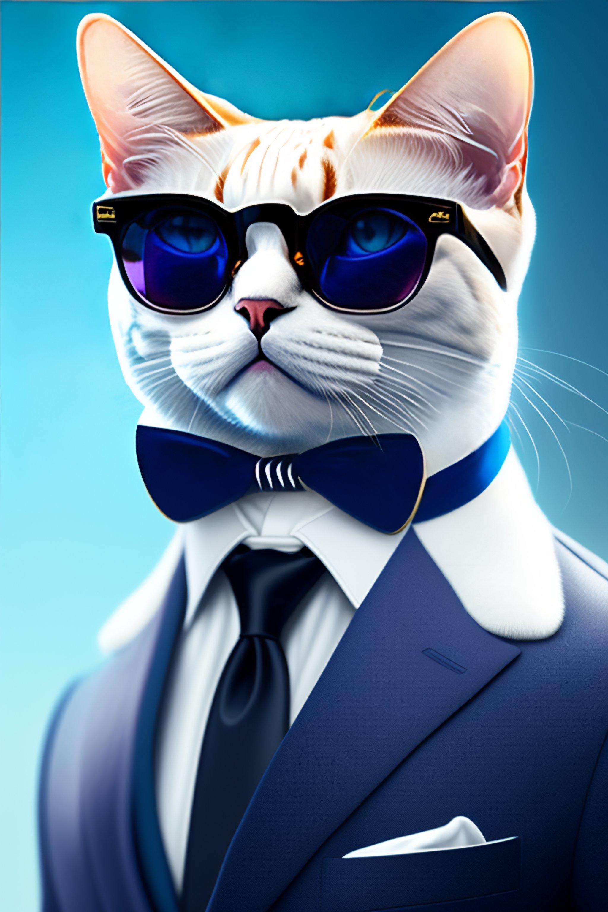 White cat with outlet sunglasses