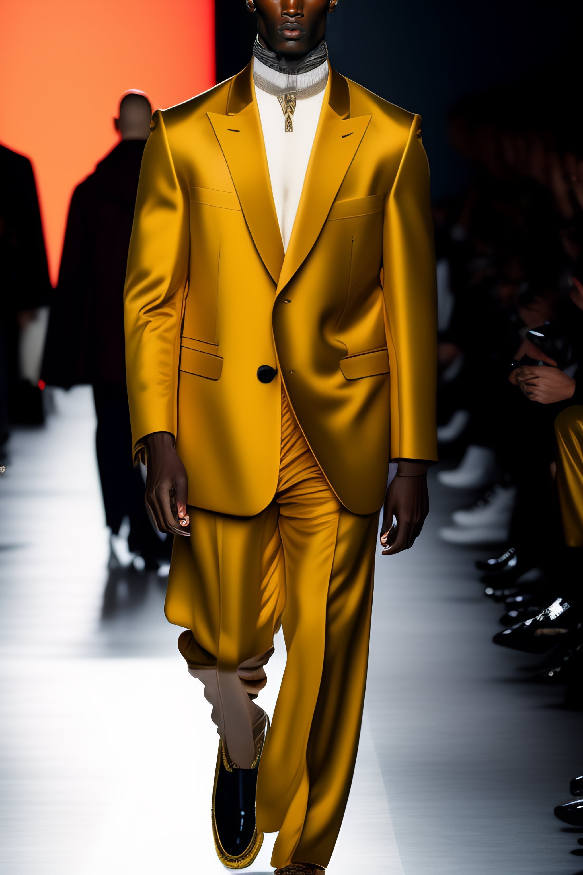 Lexica - Male model walking dow the catwalk, fashion, louis vuitton