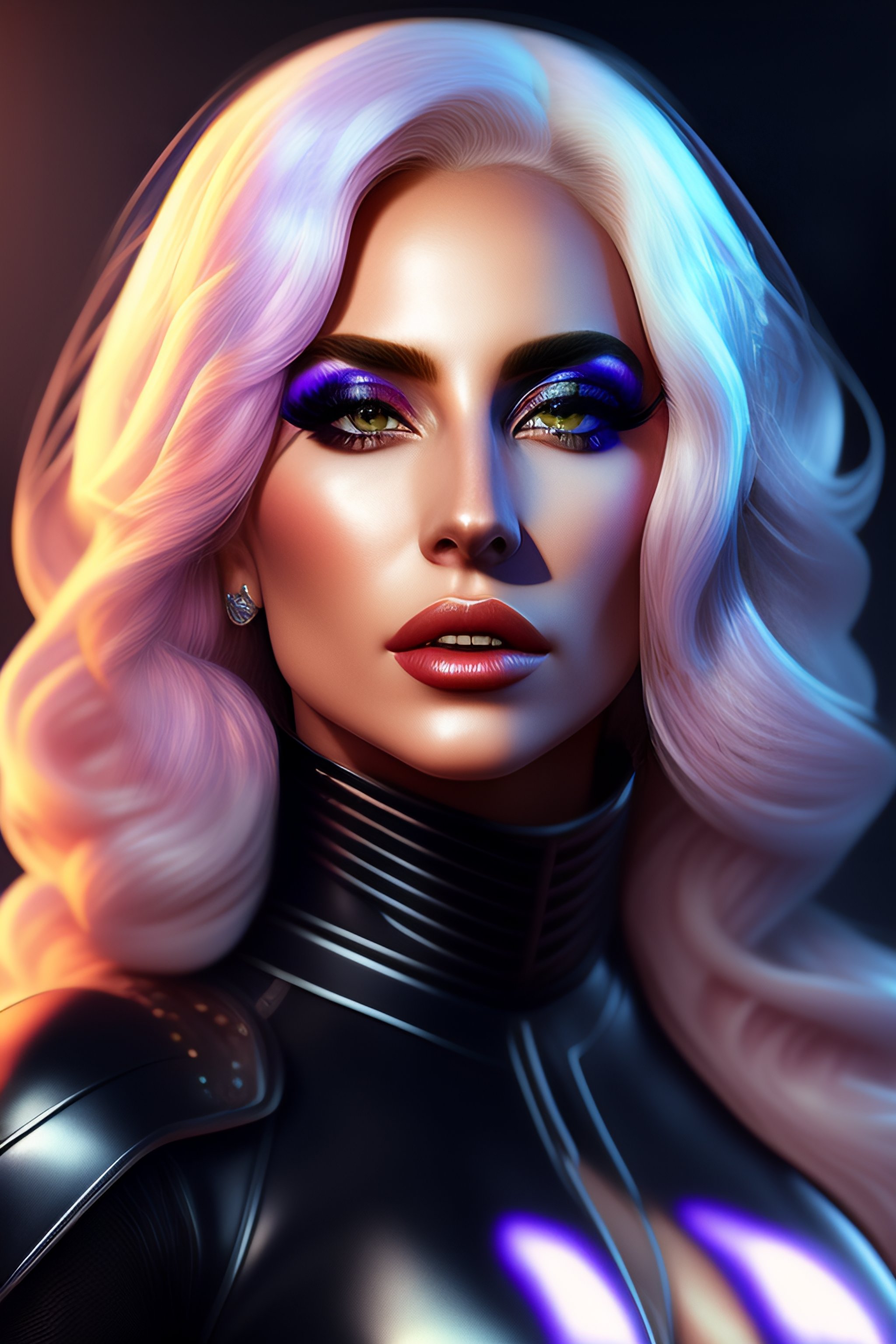 Lexica - Lady gaga as heroine, beautiful, cyberpunk female Ninja,ultra ...