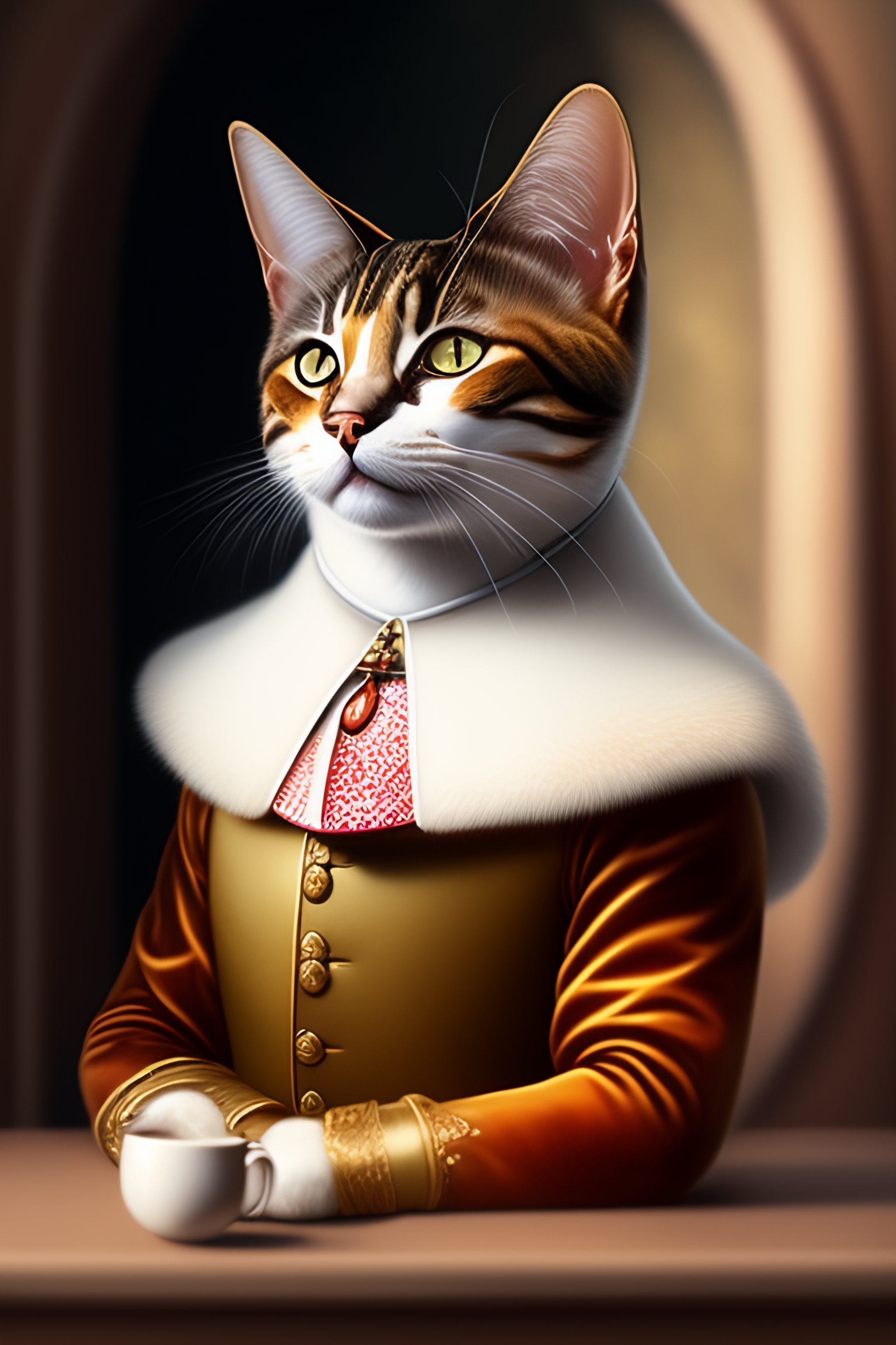 Lexica - Imagine the cat of Alice in Wonderland in realistic style