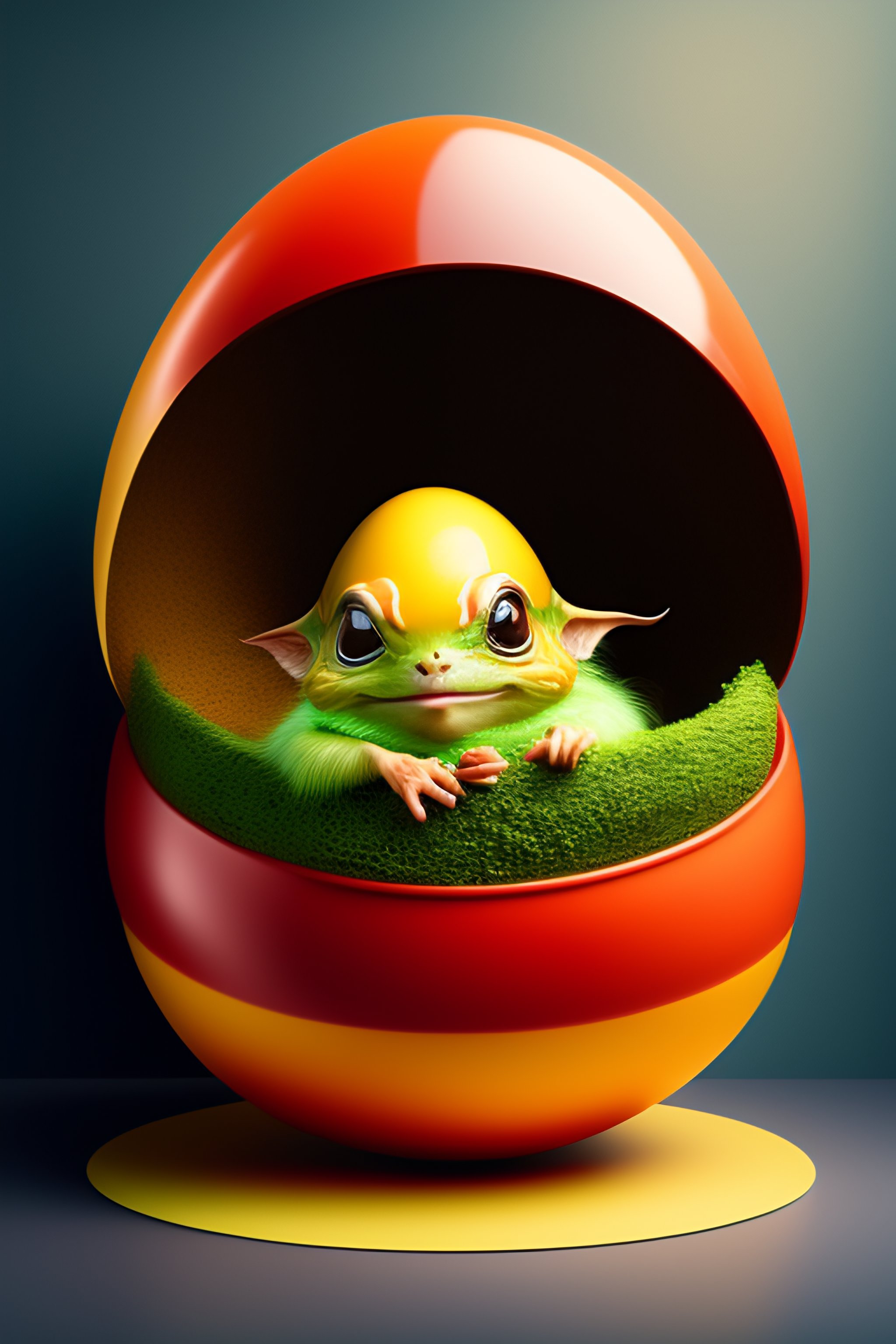 Lexica - Gremlin coming out of a giant egg holding an easter egg ...