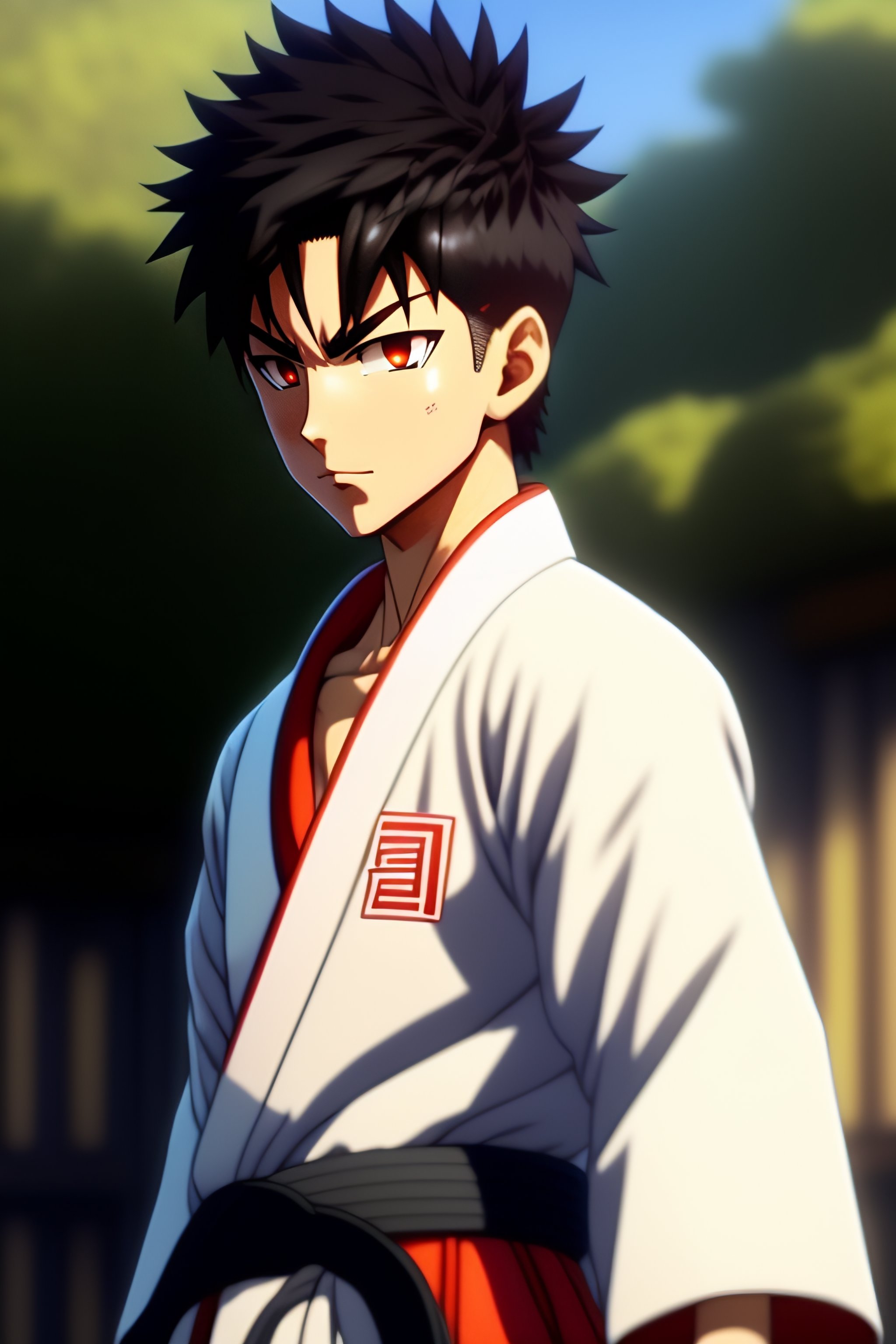 Anime character in martial arts attire