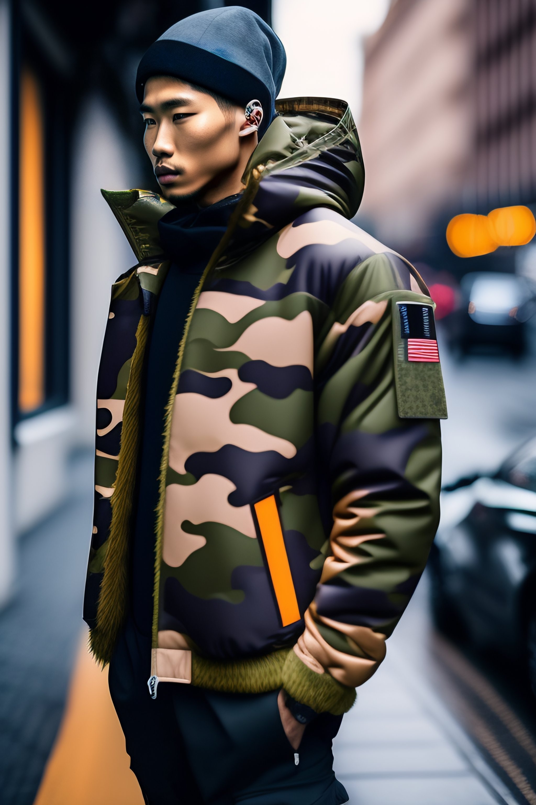 Off white brand hot sale camo jacket