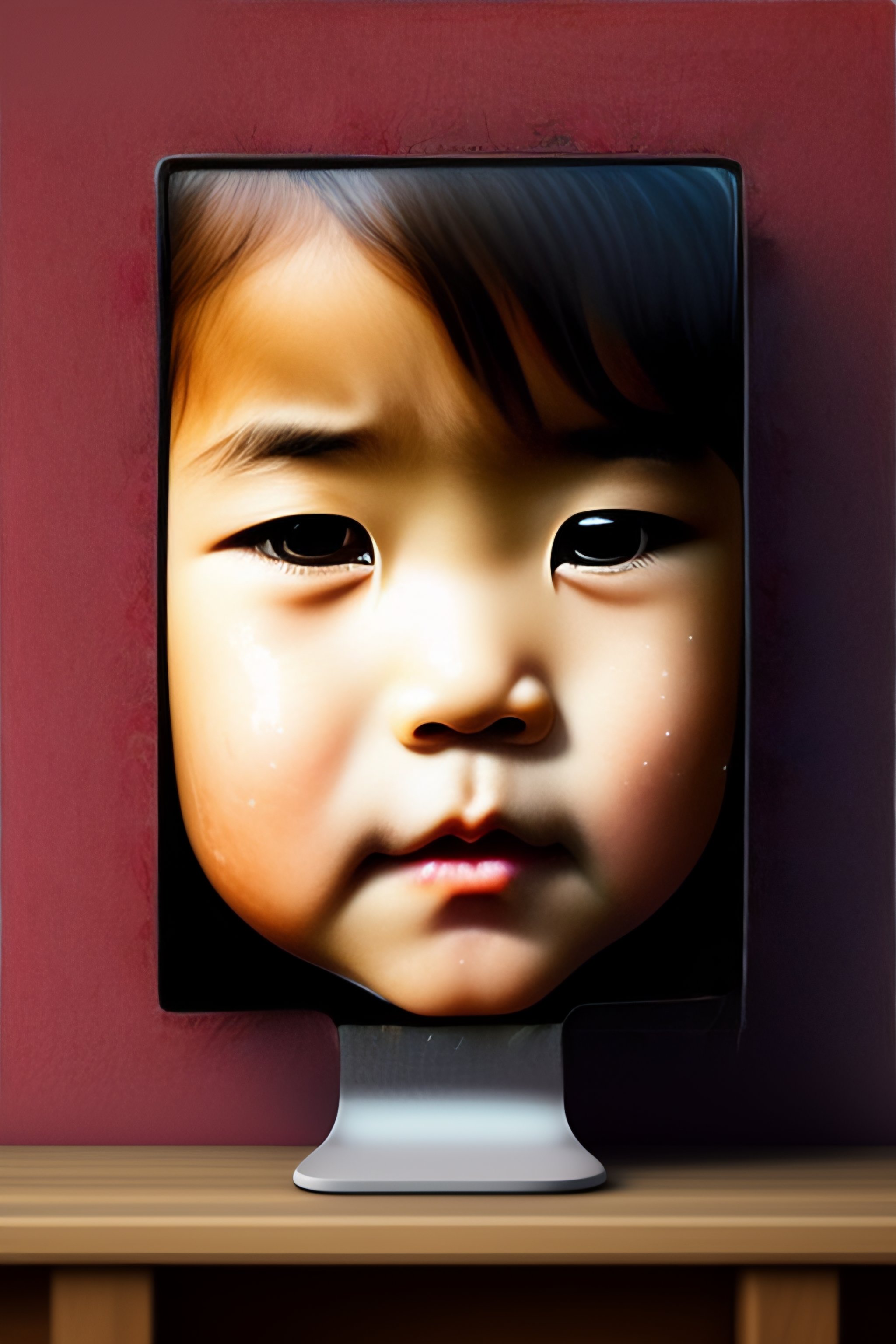 Lexica - A pc monitor with face crying because a girl does not want to ...