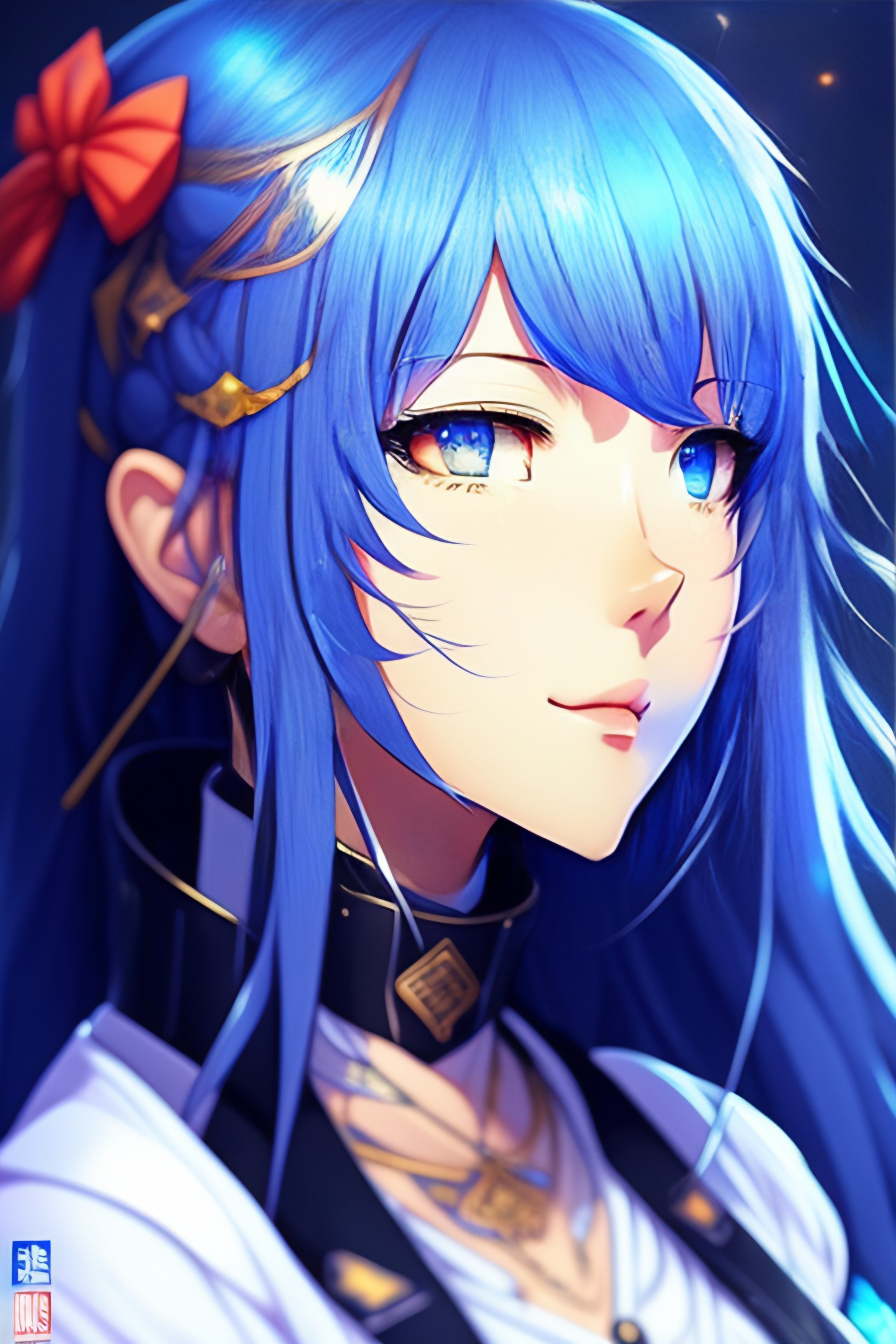 Lexica - Portrait of girl,blue colored hair,anime key visual,pixiv ...