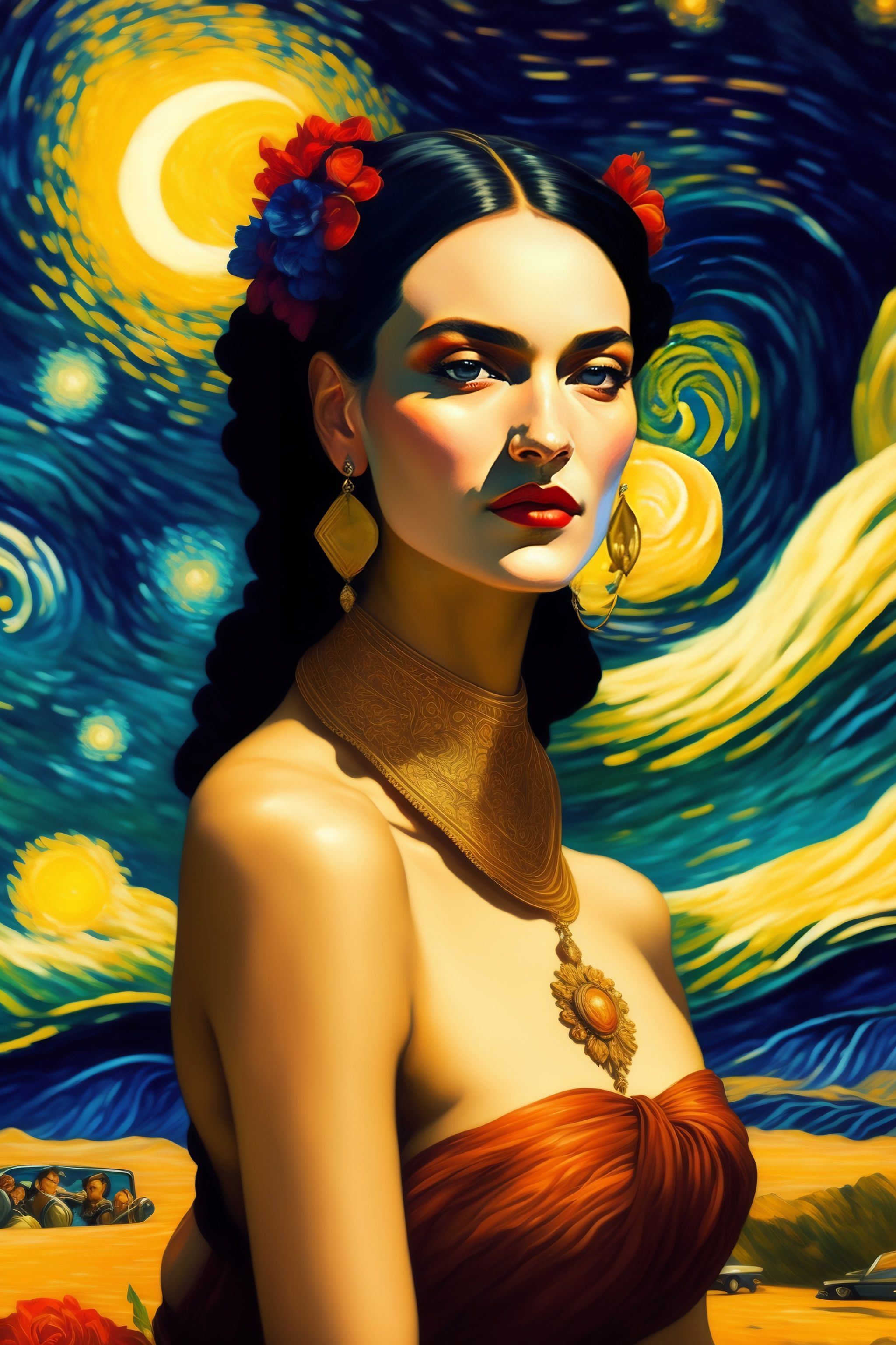 Lexica Salvador dali vincent van gogh frida kahlo in a