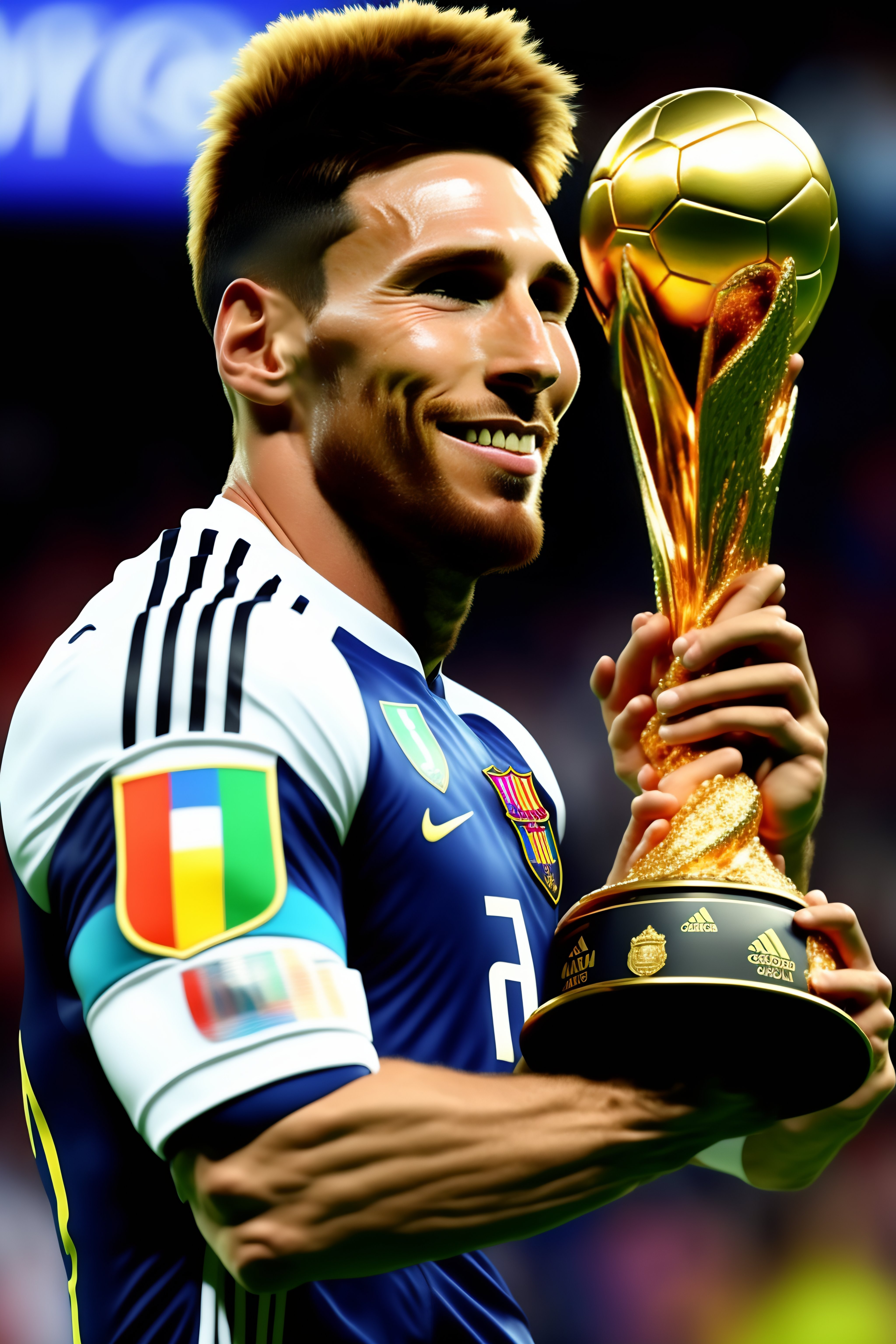 Lexica - Messi the best football player win the World Cup and hold the ...