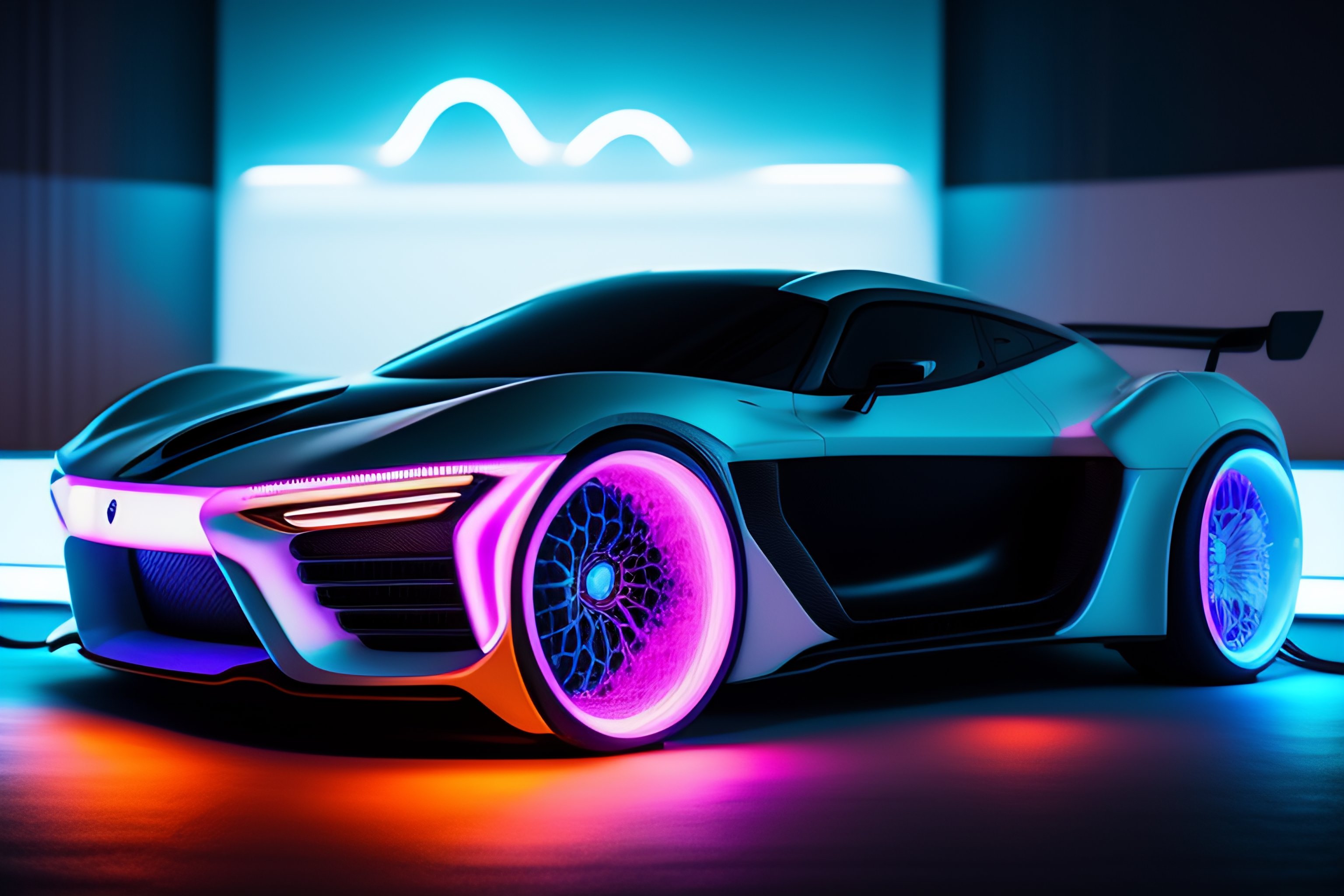 Lexica - Wide shot of a minimal translucent vehicle, pearl white and ...
