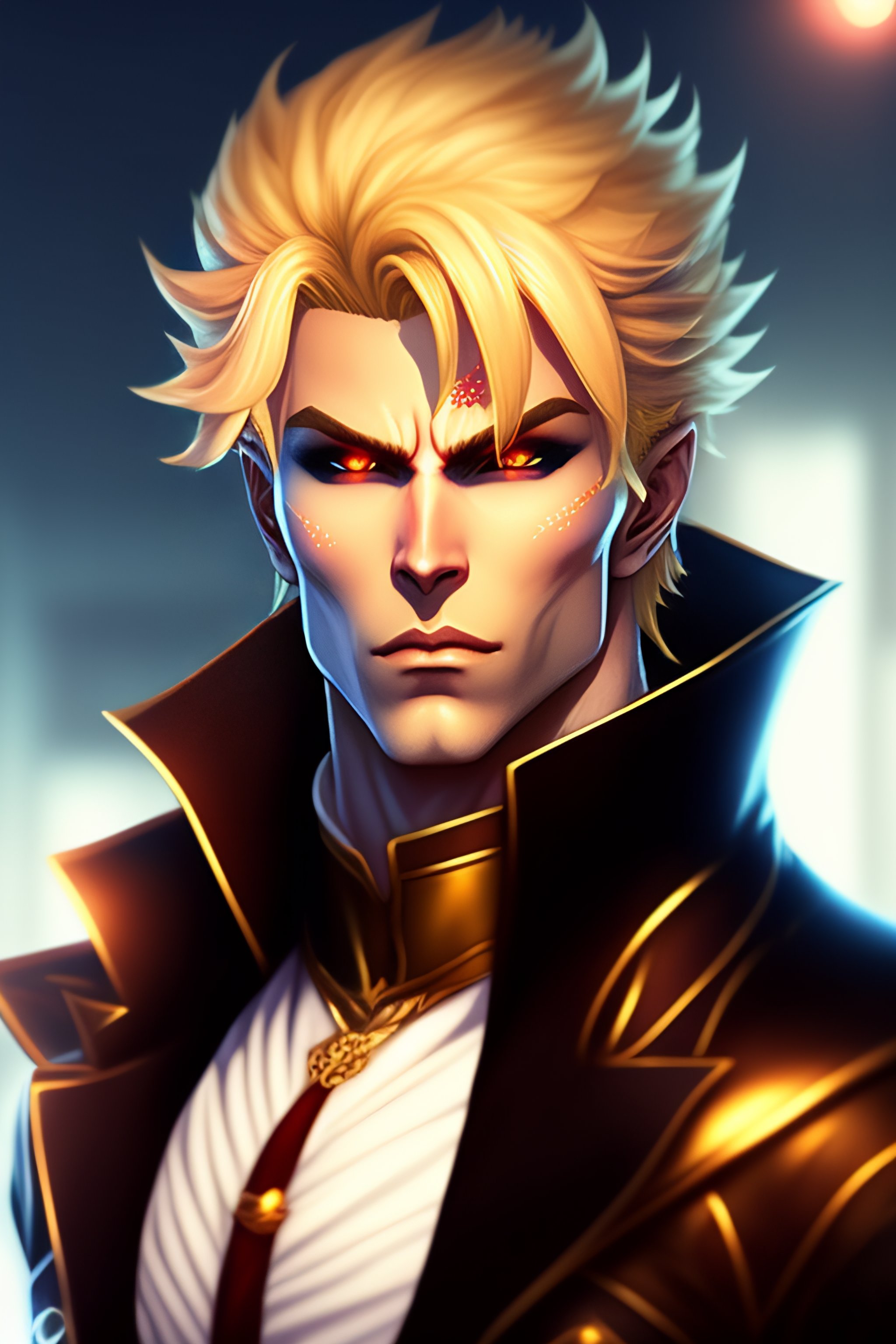 Lexica - Human man blond vampire inspired by Dio Brando from jojo