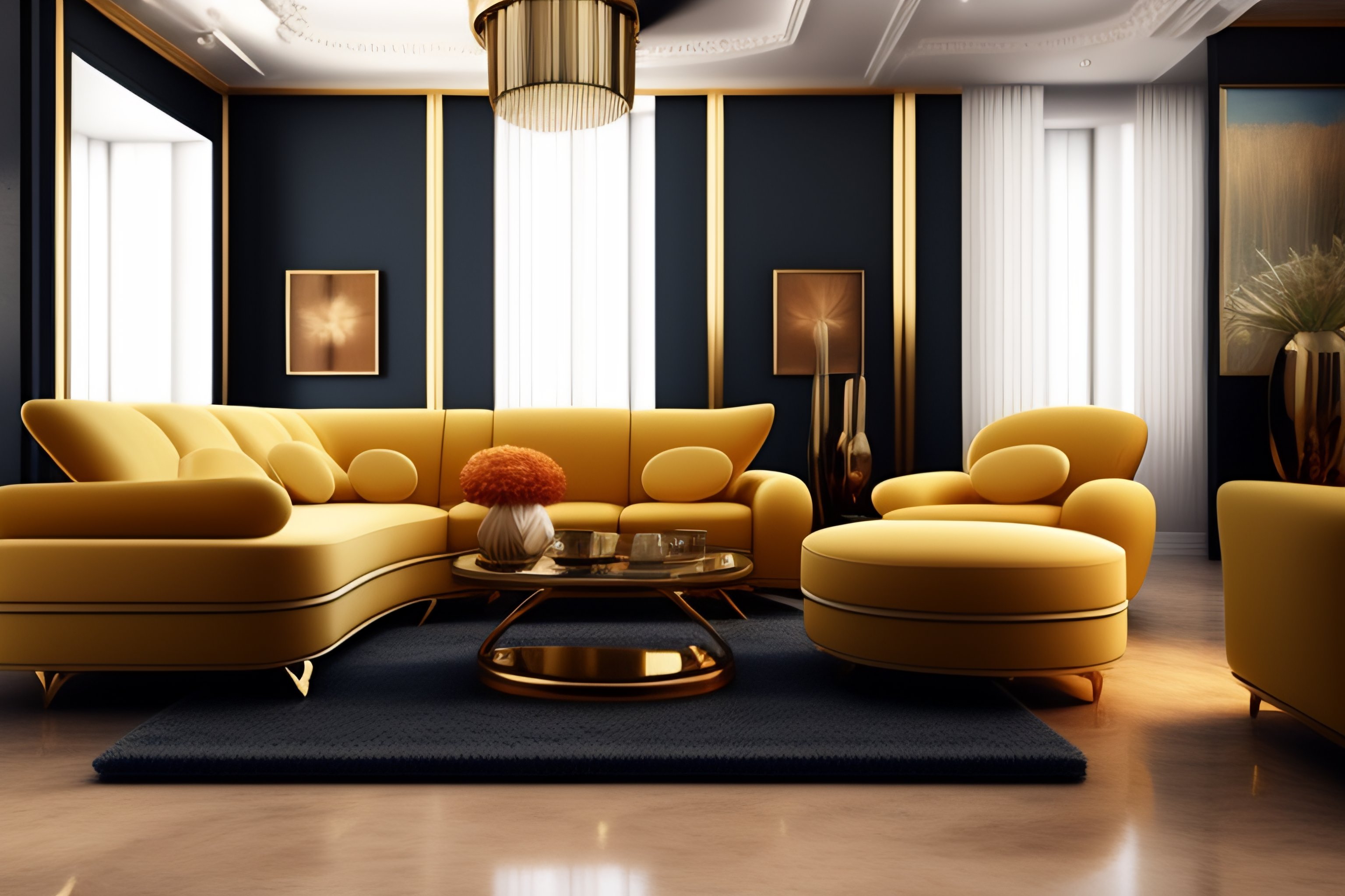 Lexica - Interior living room art deco style intrincate
