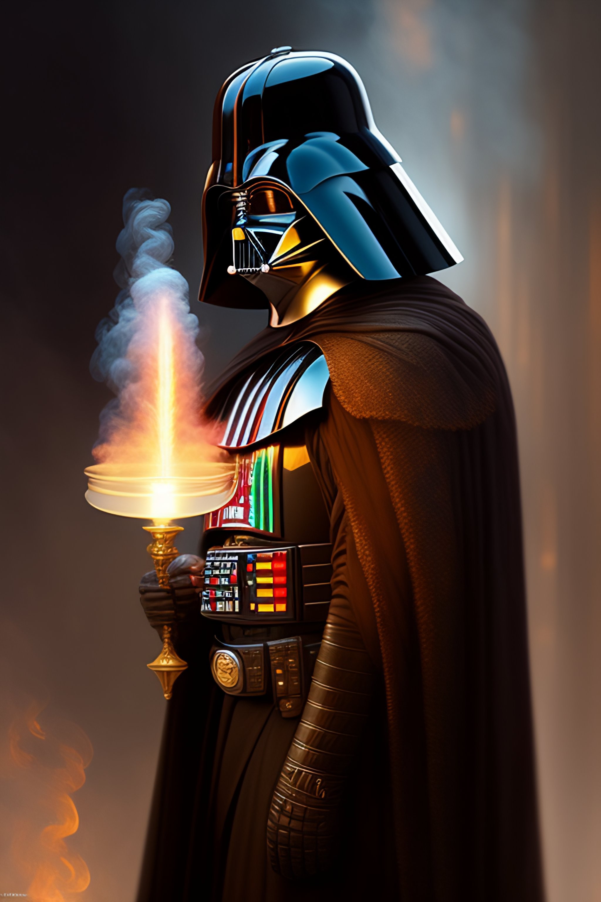 Lexica - Darth vader smoking a cigar, intricate, elegant, highly ...