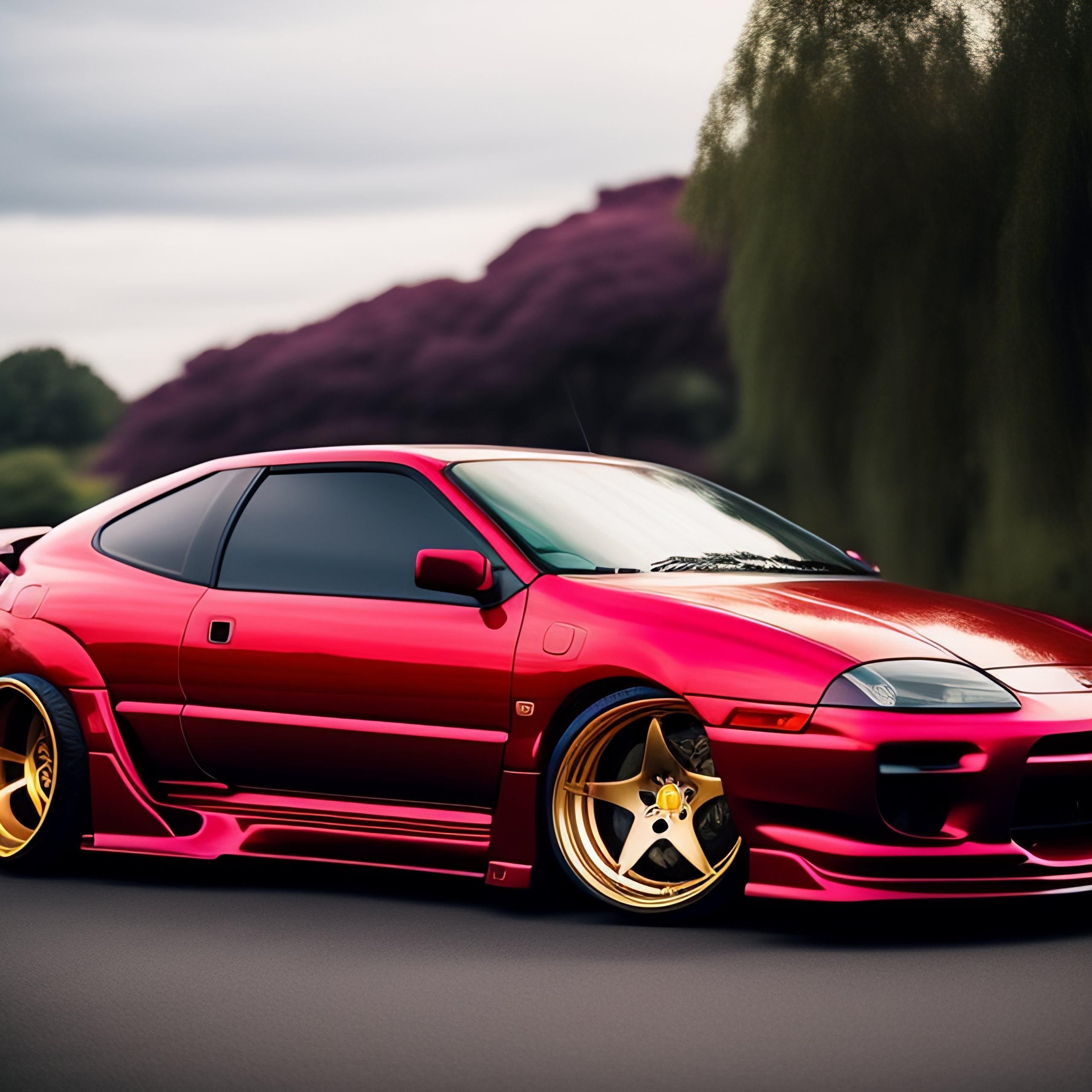 Lexica - A red mitsubishi eclipse 1999, rays volk racing te37v 18