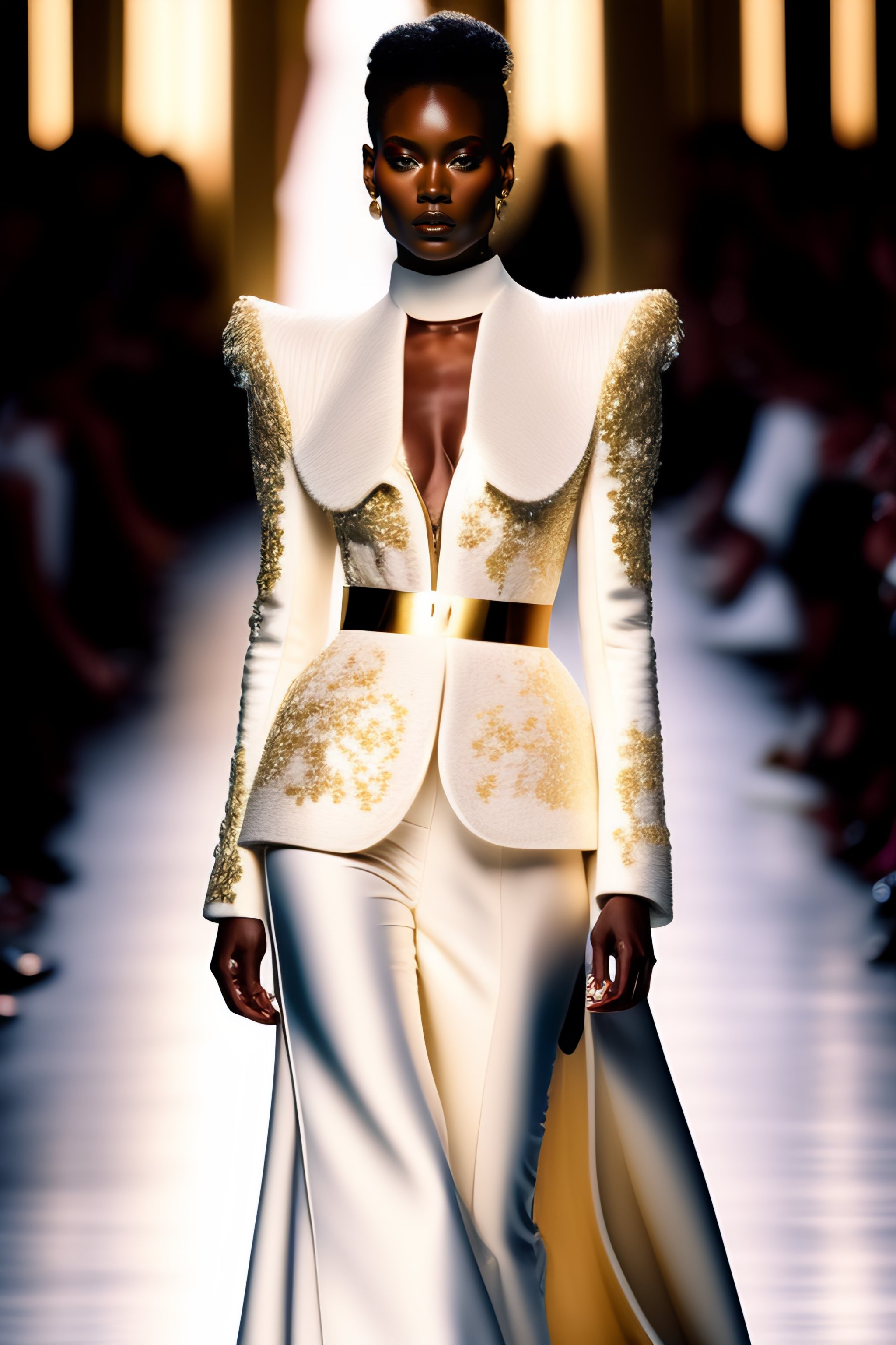 Lexica - Ultra hd alexander mcqueen war runway fashion show, all white ...