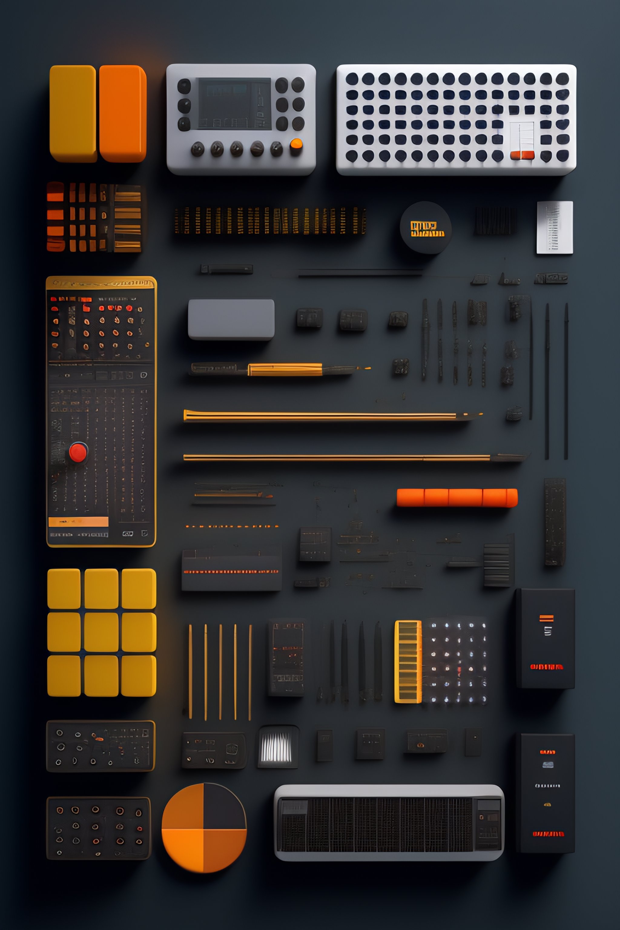 Lexica Elektron Digitakt Costumes And Props Knolling Knolling Layout Deconstruction